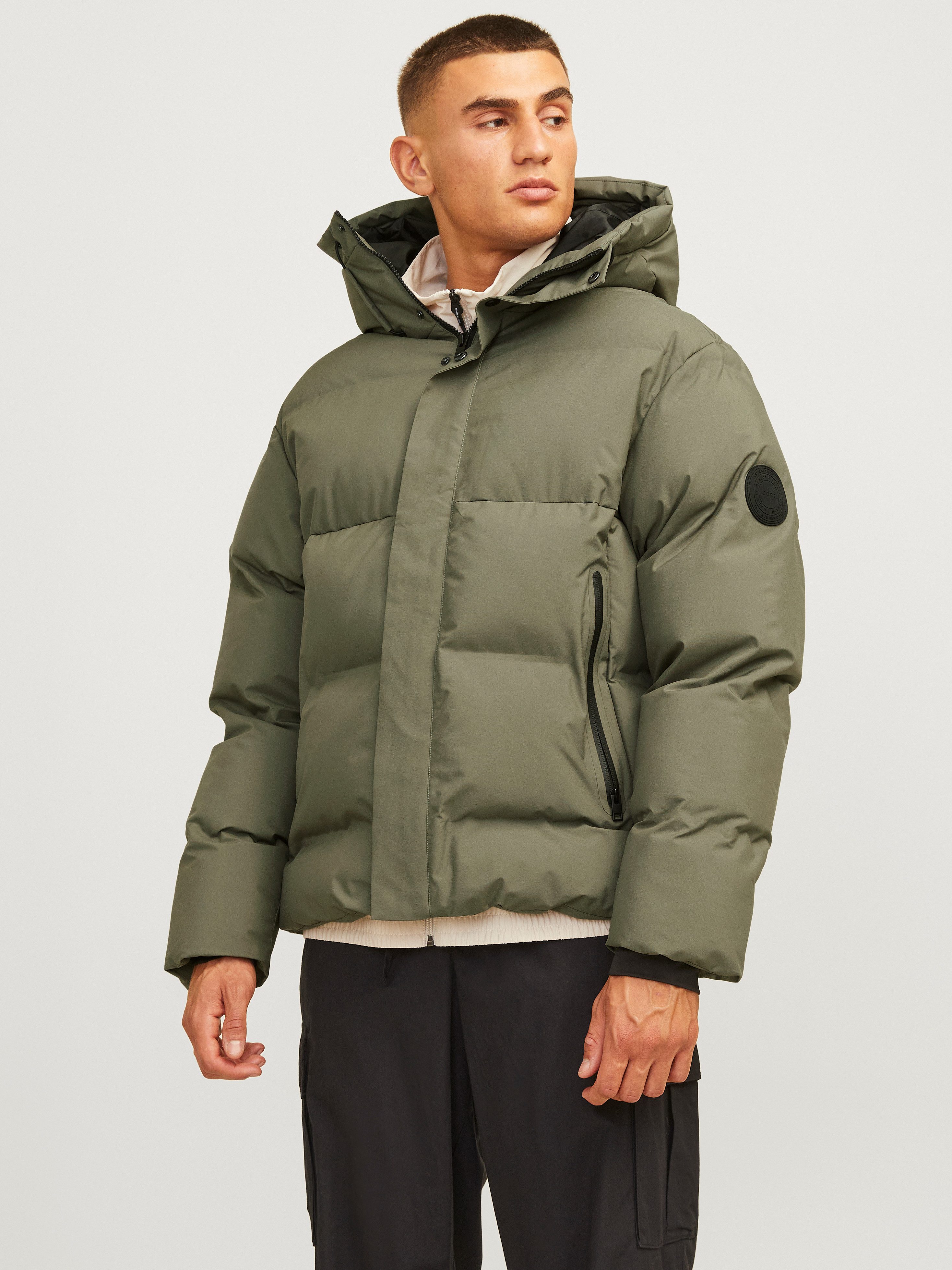 Jack & Jones Gewatteerde jas JCOALPHA PUFFER SN heren winterjassen maat M groen