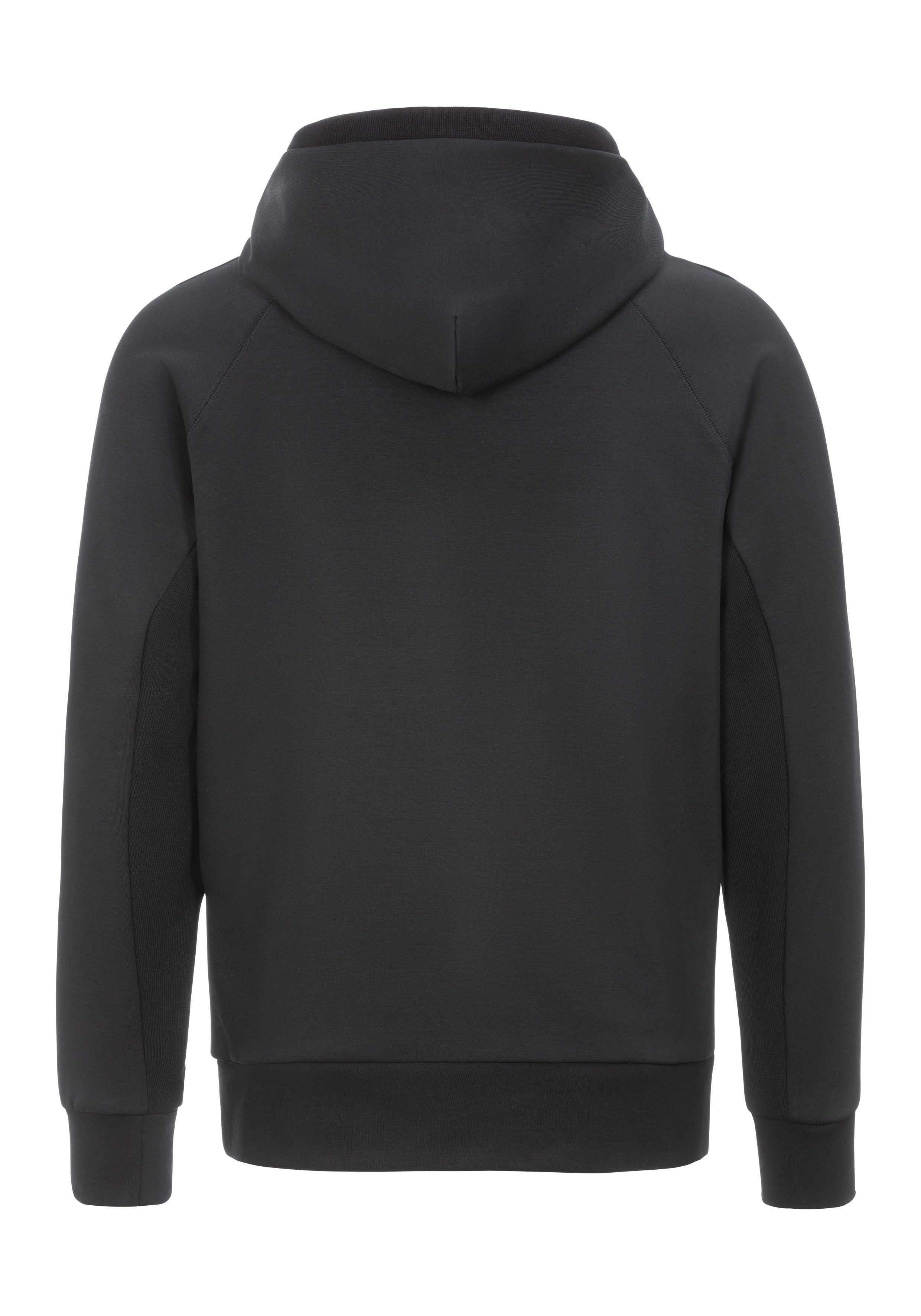 BOSS GREEN Hoodie Soody Rib met logo-badge en koord