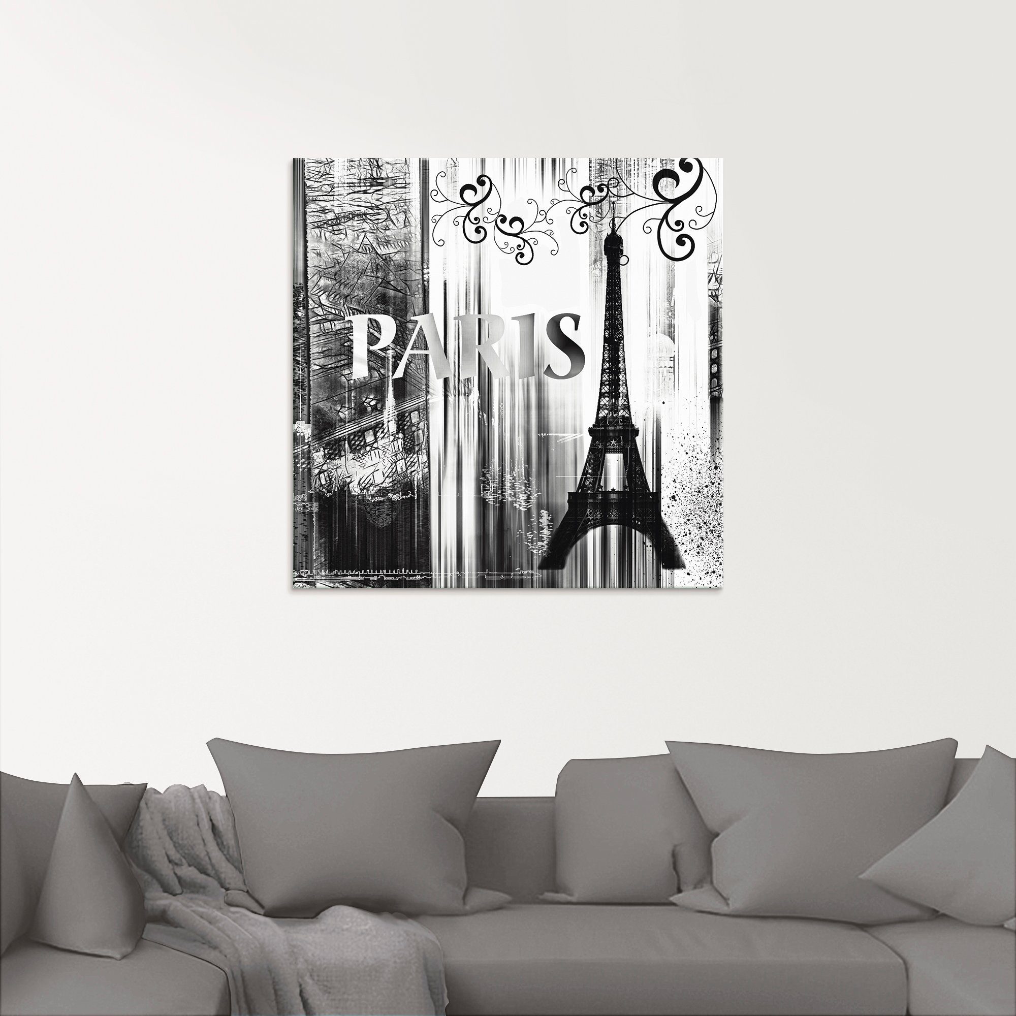 Artland Print op glas Parijs Wereldstad - abstracte collage 04