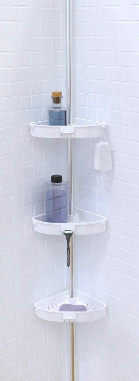Bischof Badkamerrekje Bianca traploos in hoogte verstelbaar van 135 - 260 cm rekken & planken wit