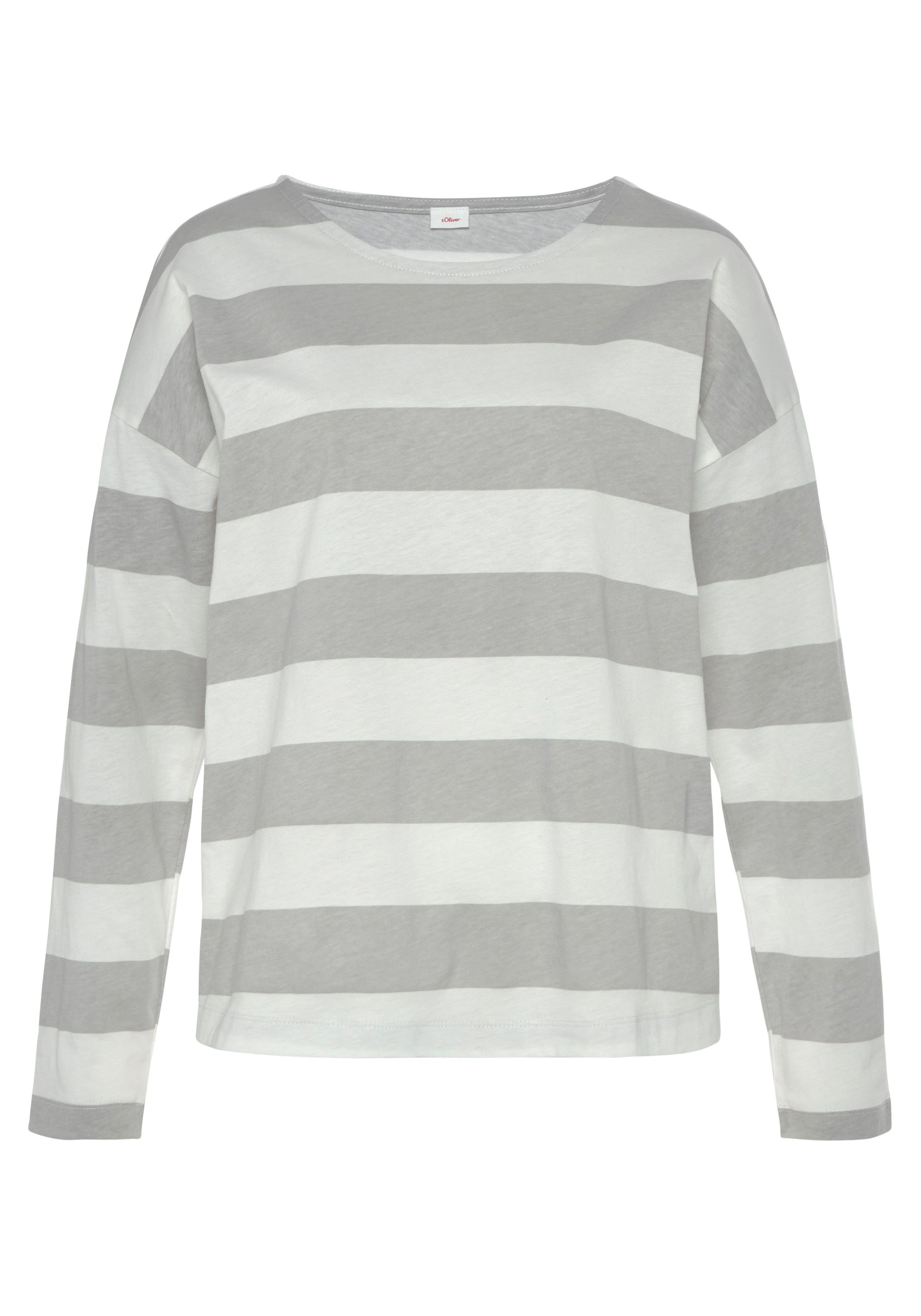 s.Oliver RED LABEL Beachwear Pyjama top in mooi streepdessin