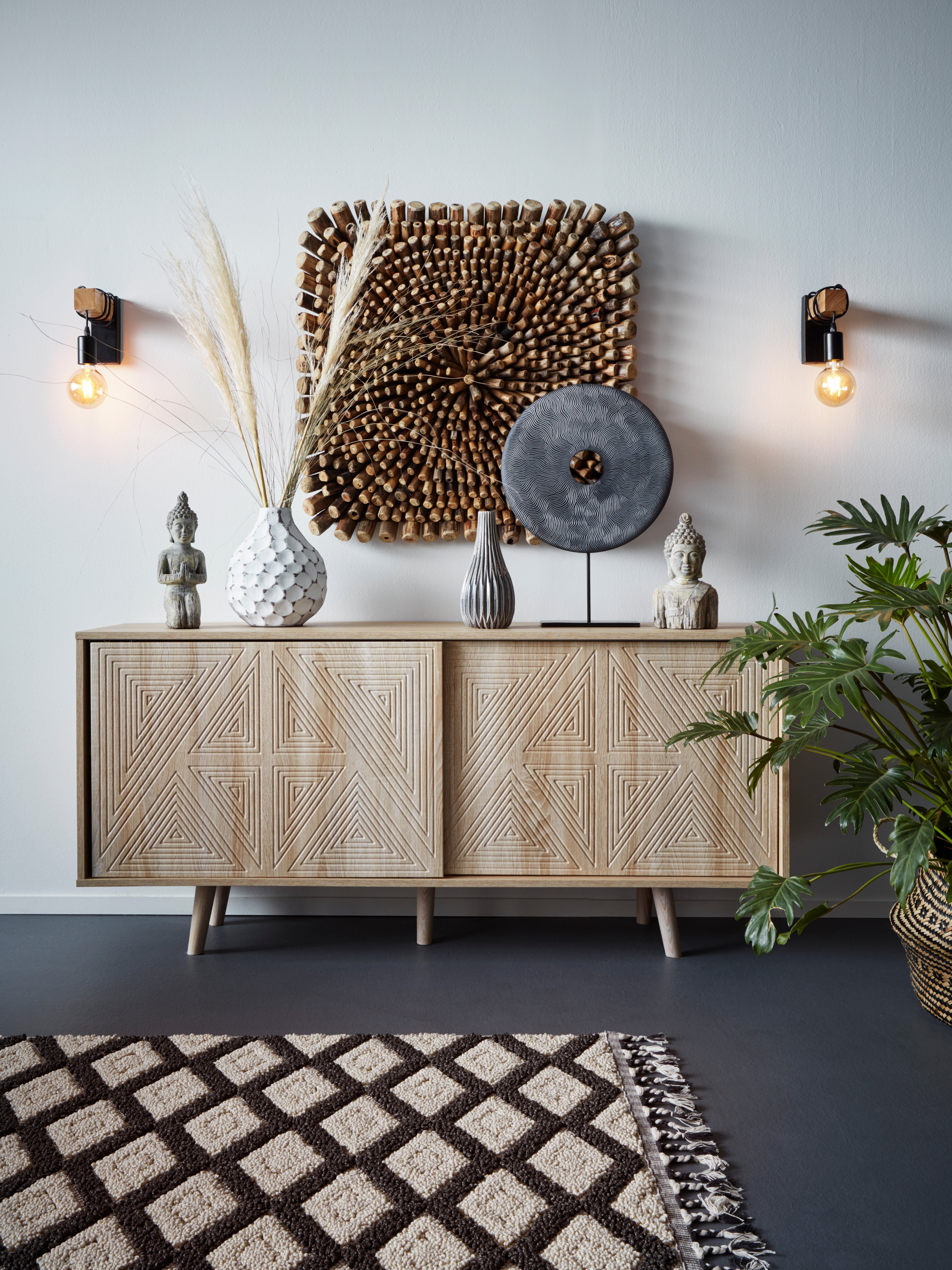 andas Vloerkleed David bijzonder plat, boho look, met franje