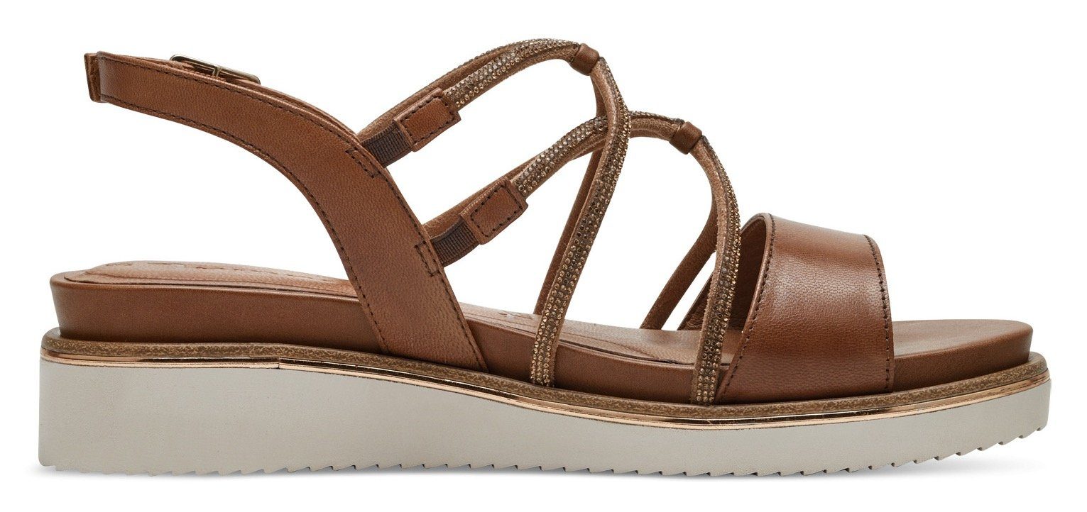 Tamaris Sandaaltjes , zomerschoen, sandaal, sleehak, met veel bandjes