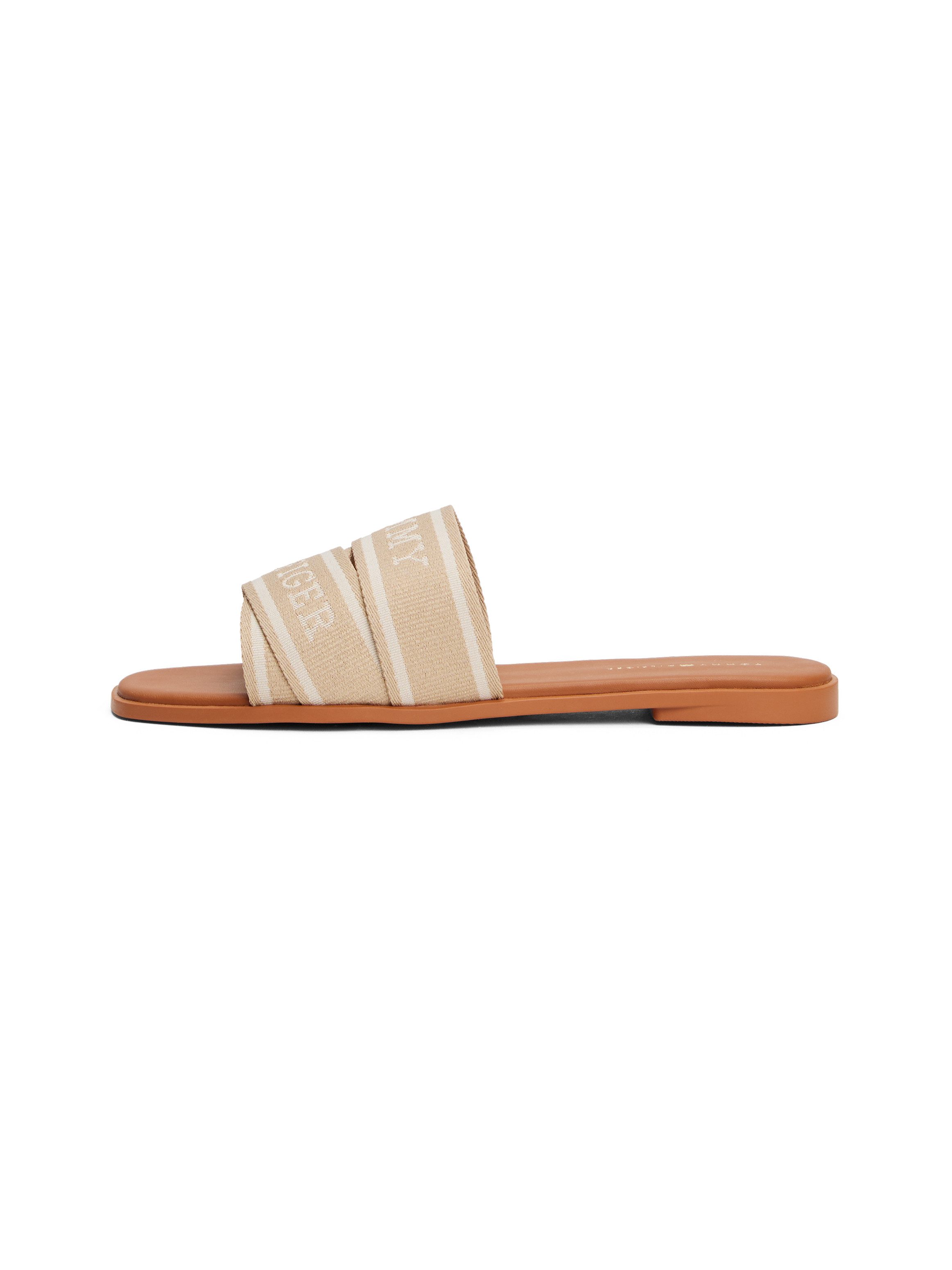 Tommy Hilfiger Slippers TOMMY HILFIGER WEBBING MULE , blockhak, zomerschoen, comfort schoen, flats met logo-opdruk