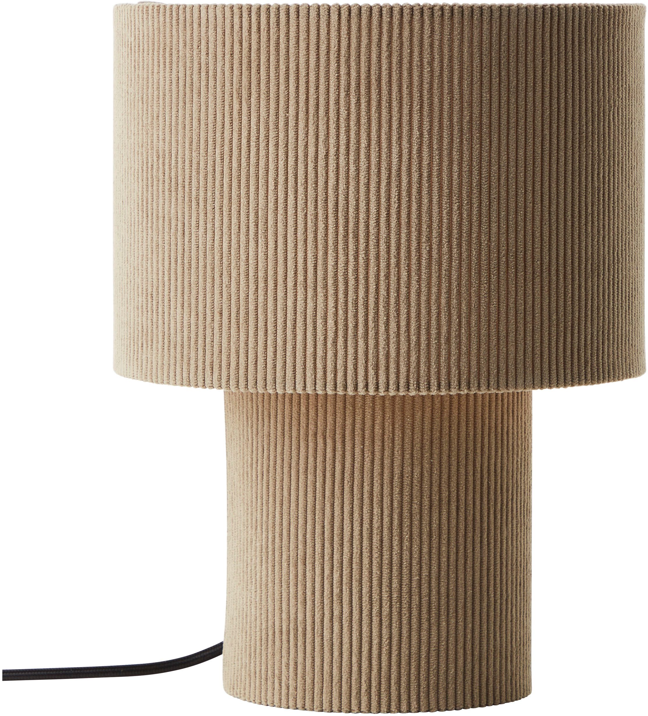 LeGer Home by Lena Gercke Tafellamp Kathleen cordlamp Cordstof, H 30 cm, Ø 23 cm, E27, cord, stoflamp, tafellamp (1 stuk)