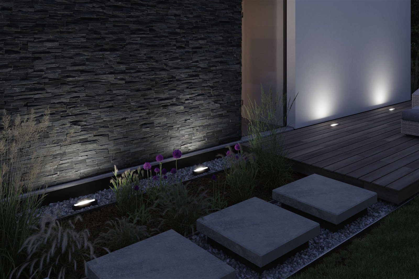 Paulmann Led-tuinlamp Wandfluter Ito IP6 7279x76mm 3000K 6W 200lm 230V 70° Antraciet Metaal (1 stuk)