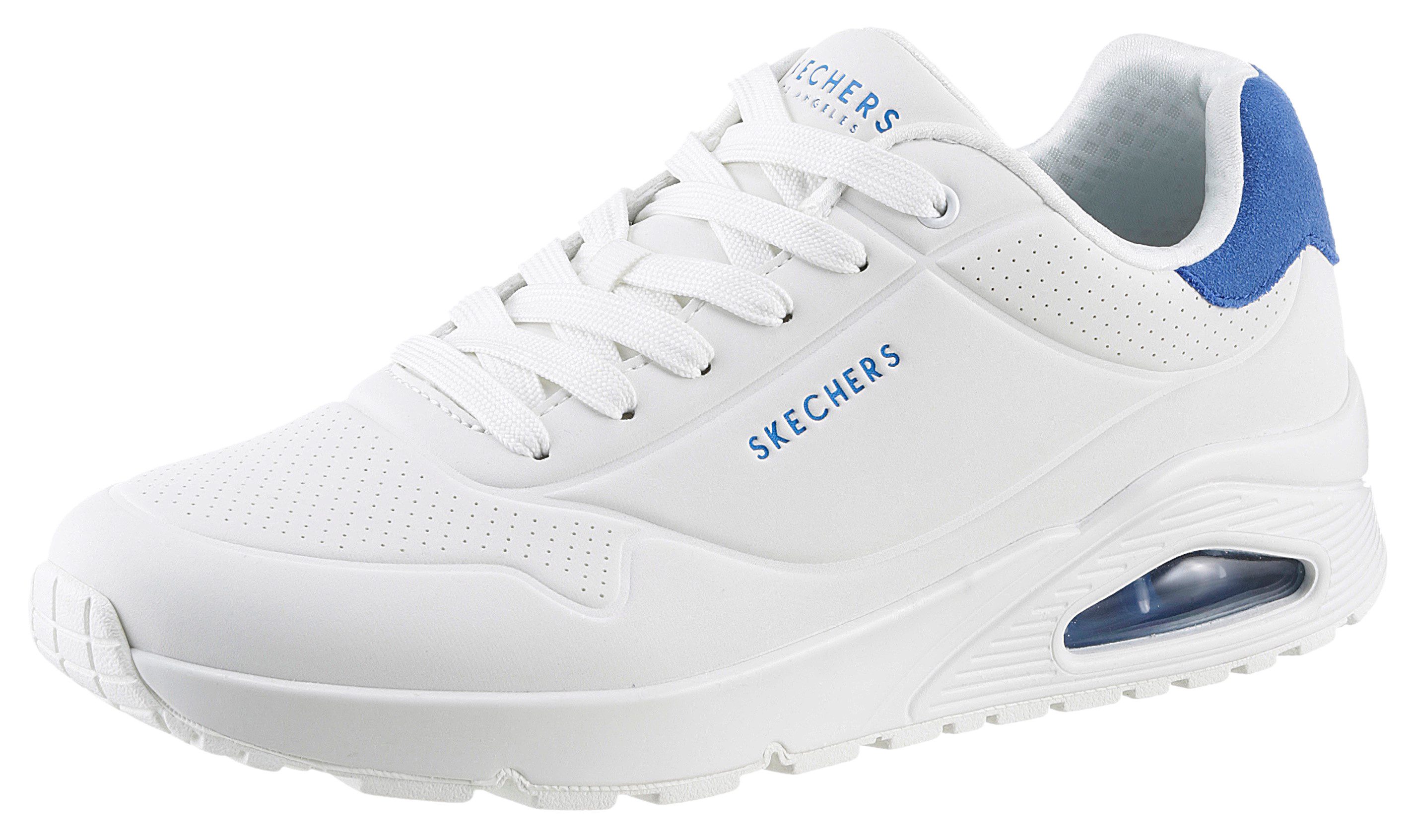 Skechers Sneakers UNO-SUITED ON AIR vrijetijdsschoen, lage schoen, veterschoen met modieuze sleehak heren veterschoenen maat 42 EU wit