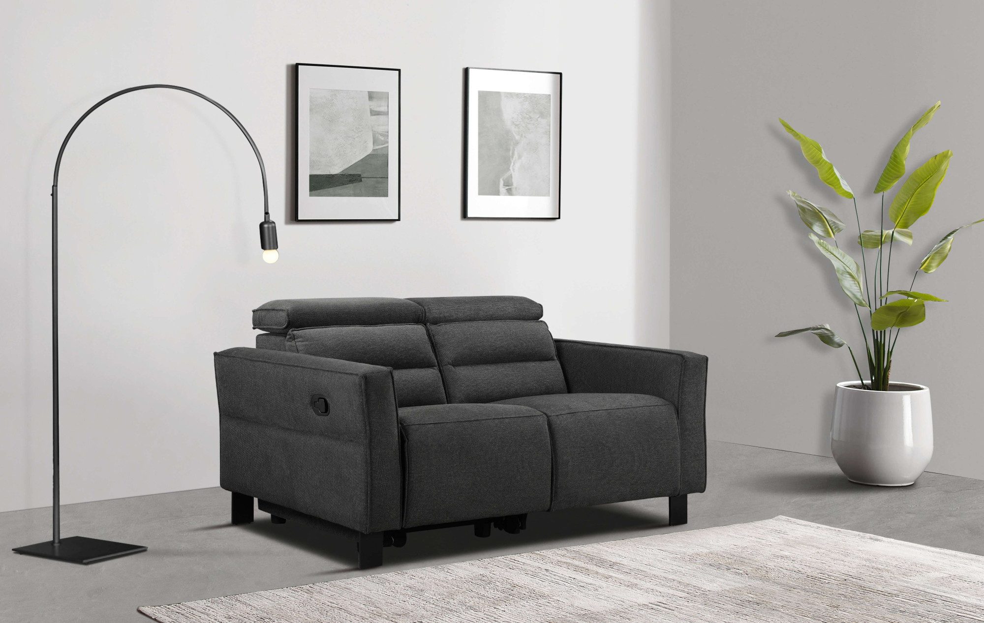 Places of Style 2-zitsbank Carpari, 162 cm, met handmatige of elektrische relaxfunctie
