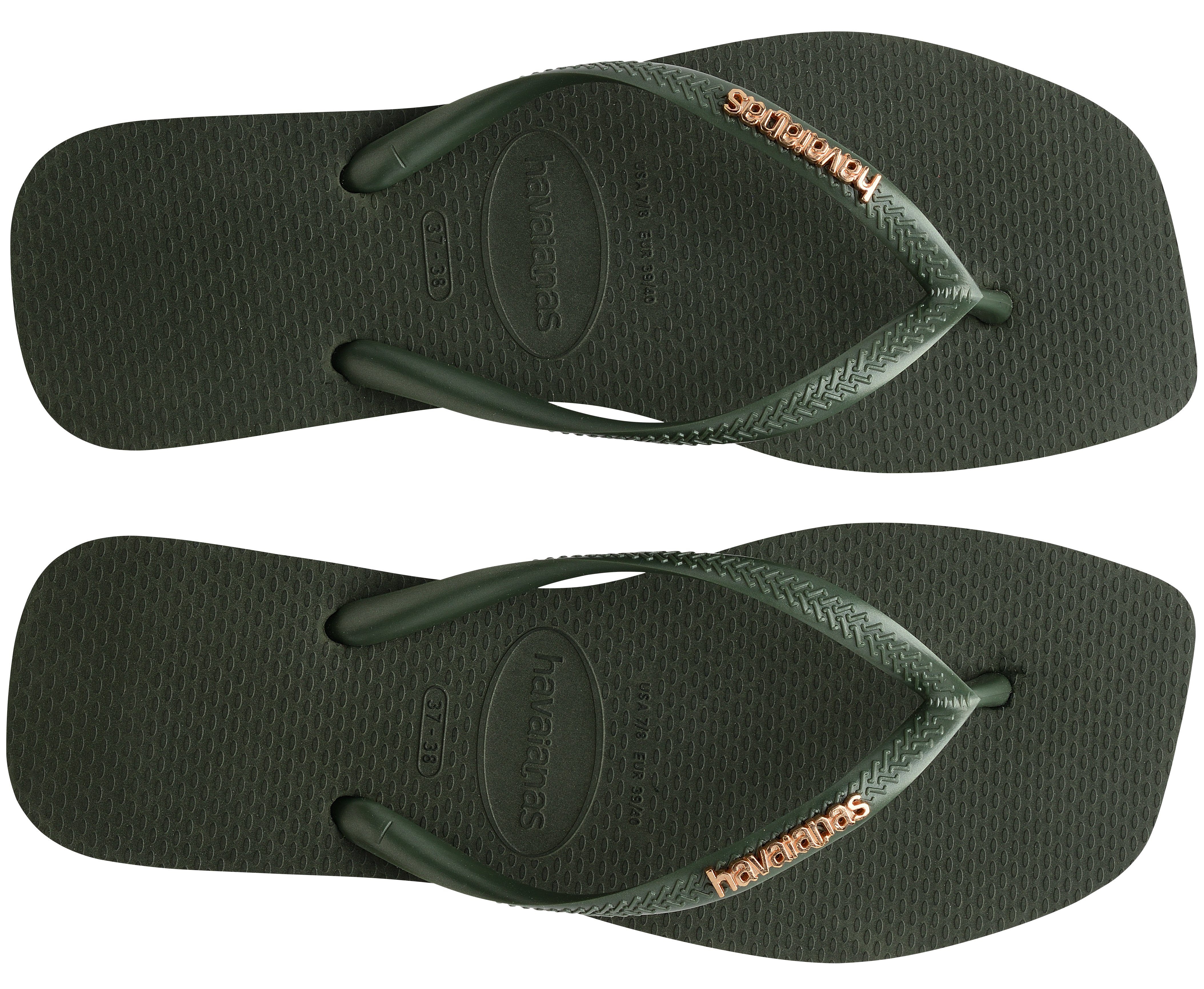 Havaianas Teenslippers SQUARE LOGO METALLIC , zomerschoen, slippers, poolslides met metallic bandjes