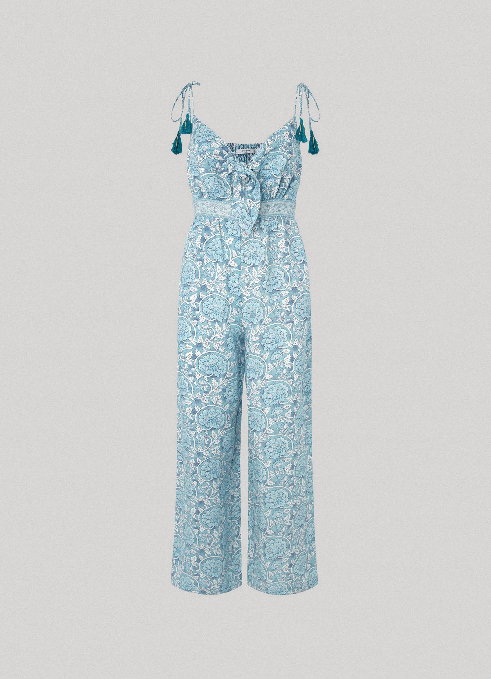 Pepe Jeans Jumpsuit MATILDE met bloemend alloverprint in zomerse kwaliteit met linnen