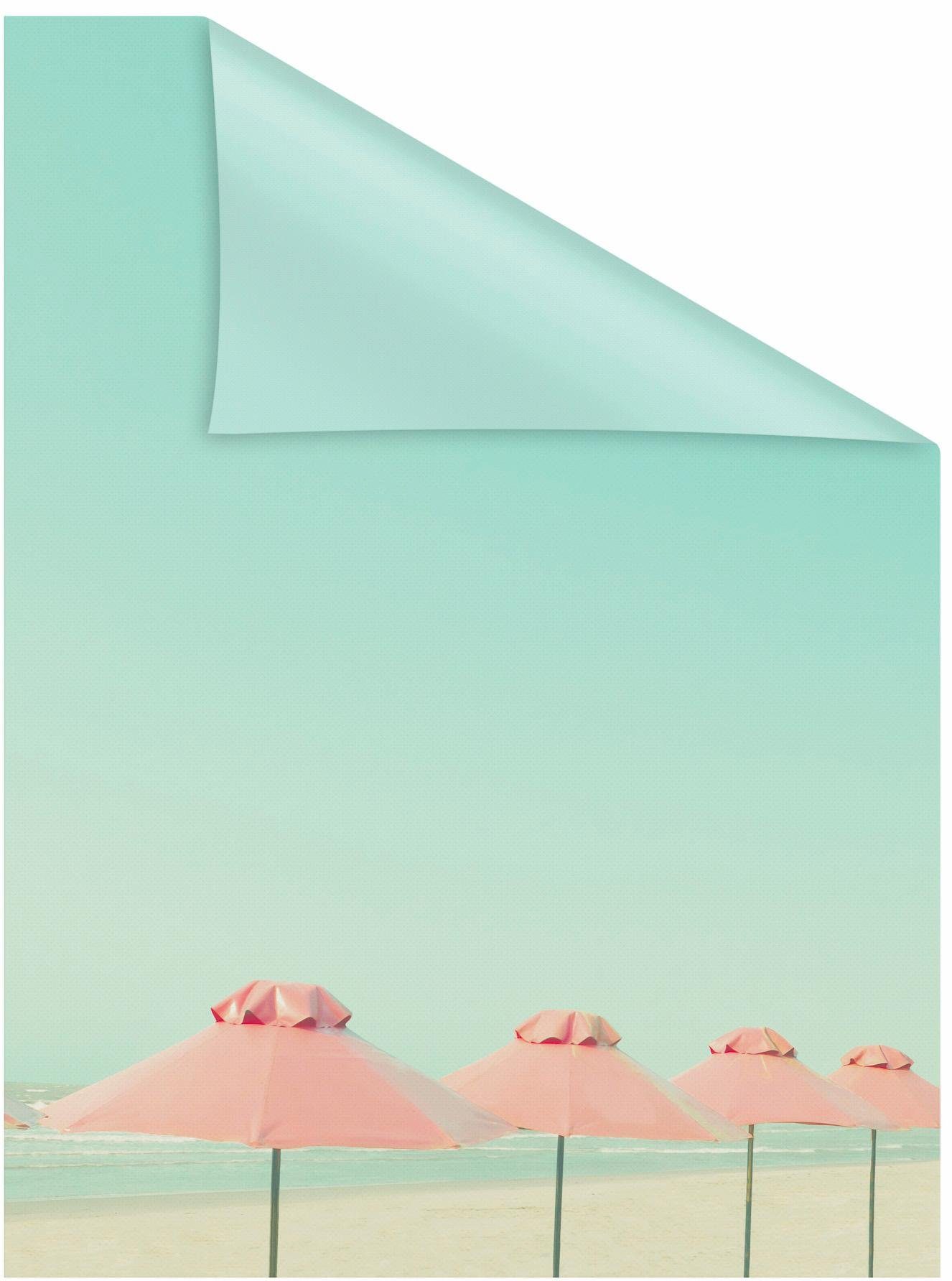 LICHTBLICK Raamfolie Parasol zelfklevend, privacybescherming (1 stuk) raamdecoratie maat 100 cm x 180 cm roze
