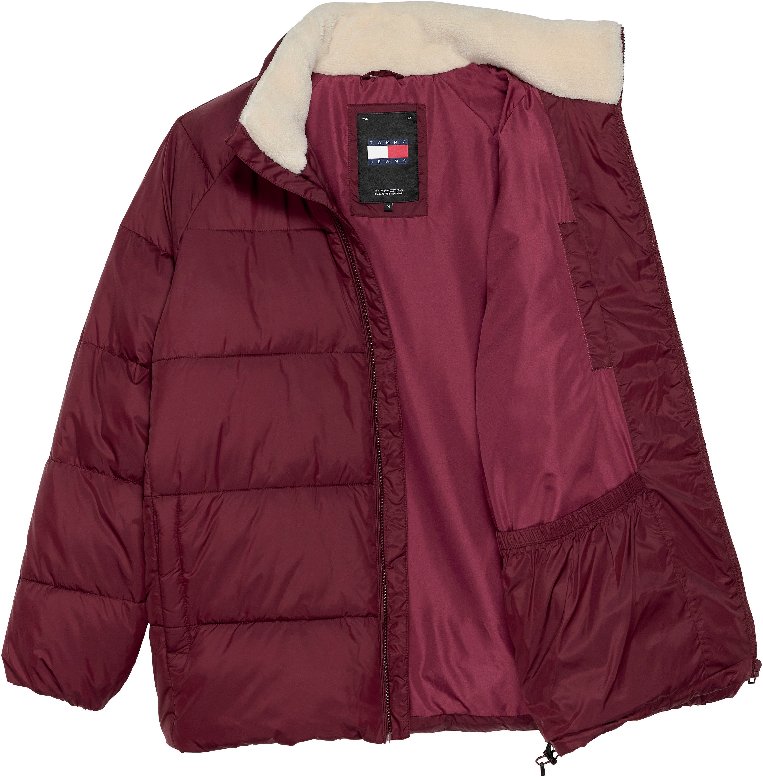 TOMMY JEANS Gewatteerde jas TJM POLY PUFFER EXT Winterjas met staande kraag gevoerd teddy binnenzakken