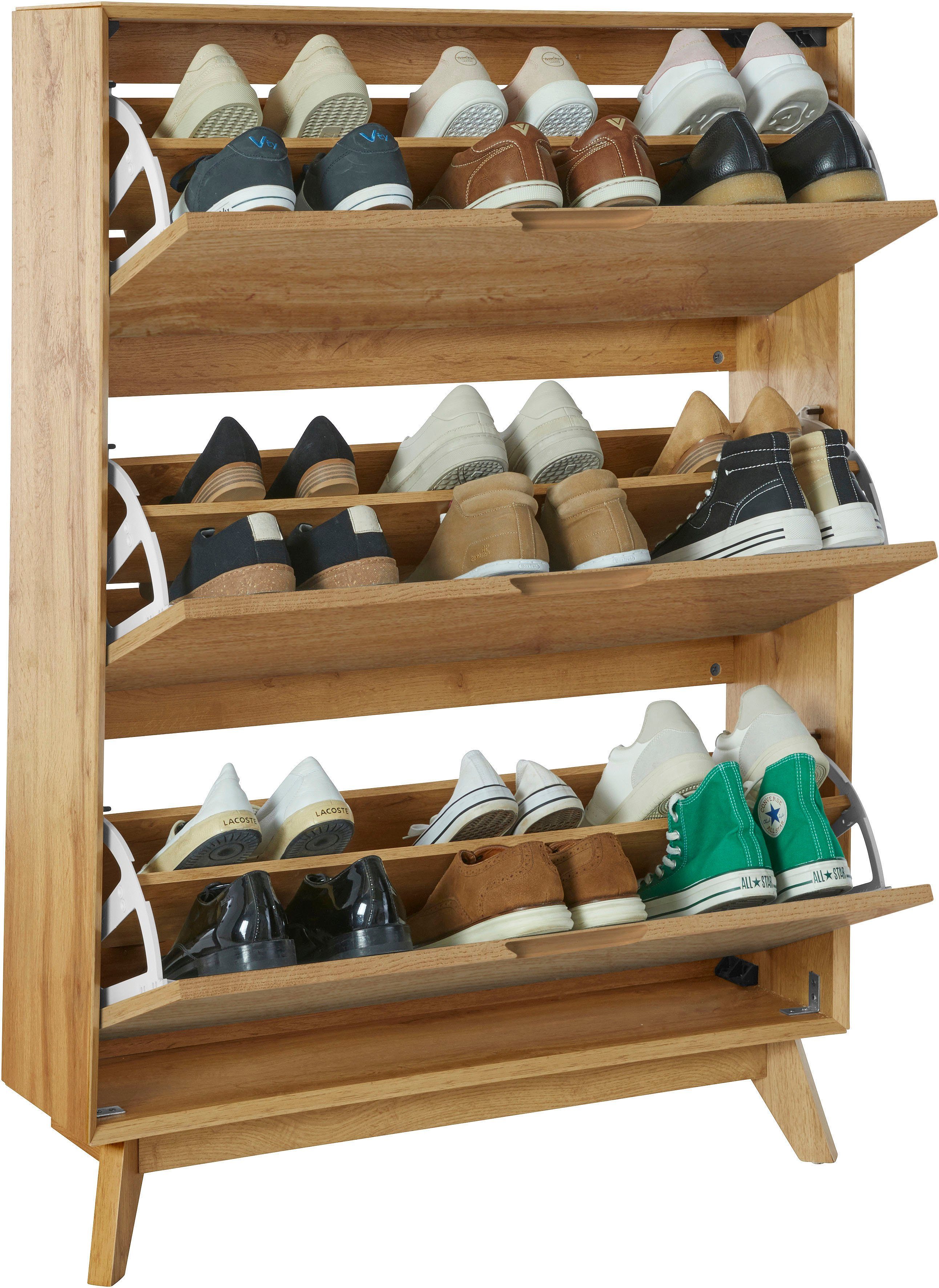 andas Schoenenkast Pandrup met 3 kleppen, ca. 8 paar schoenen per klep, hoogte 125 cm