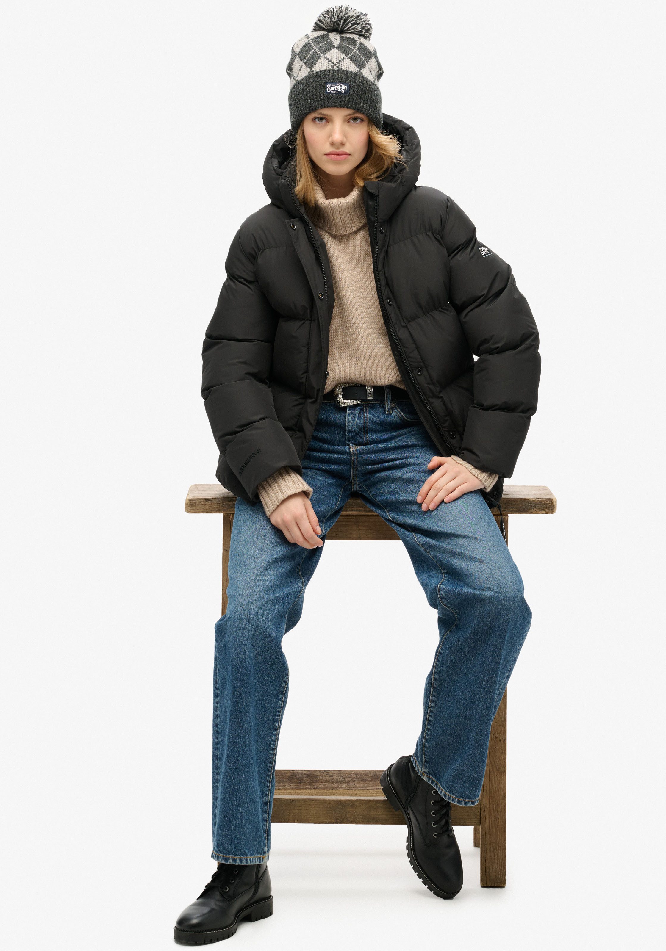 Superdry Gewatteerde jas HOODED 5 BAFFLE SPORTS PUFFER