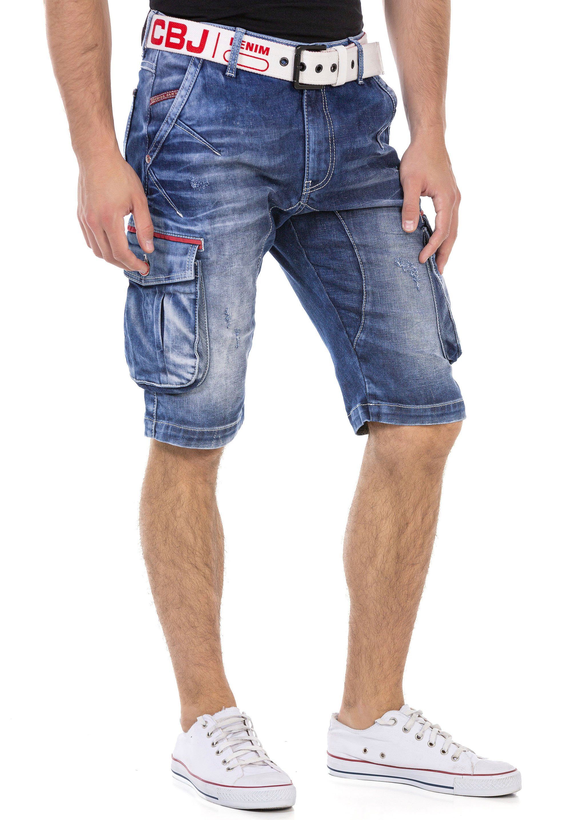 Cipo & Baxx Bermuda in denim , met cargozakken