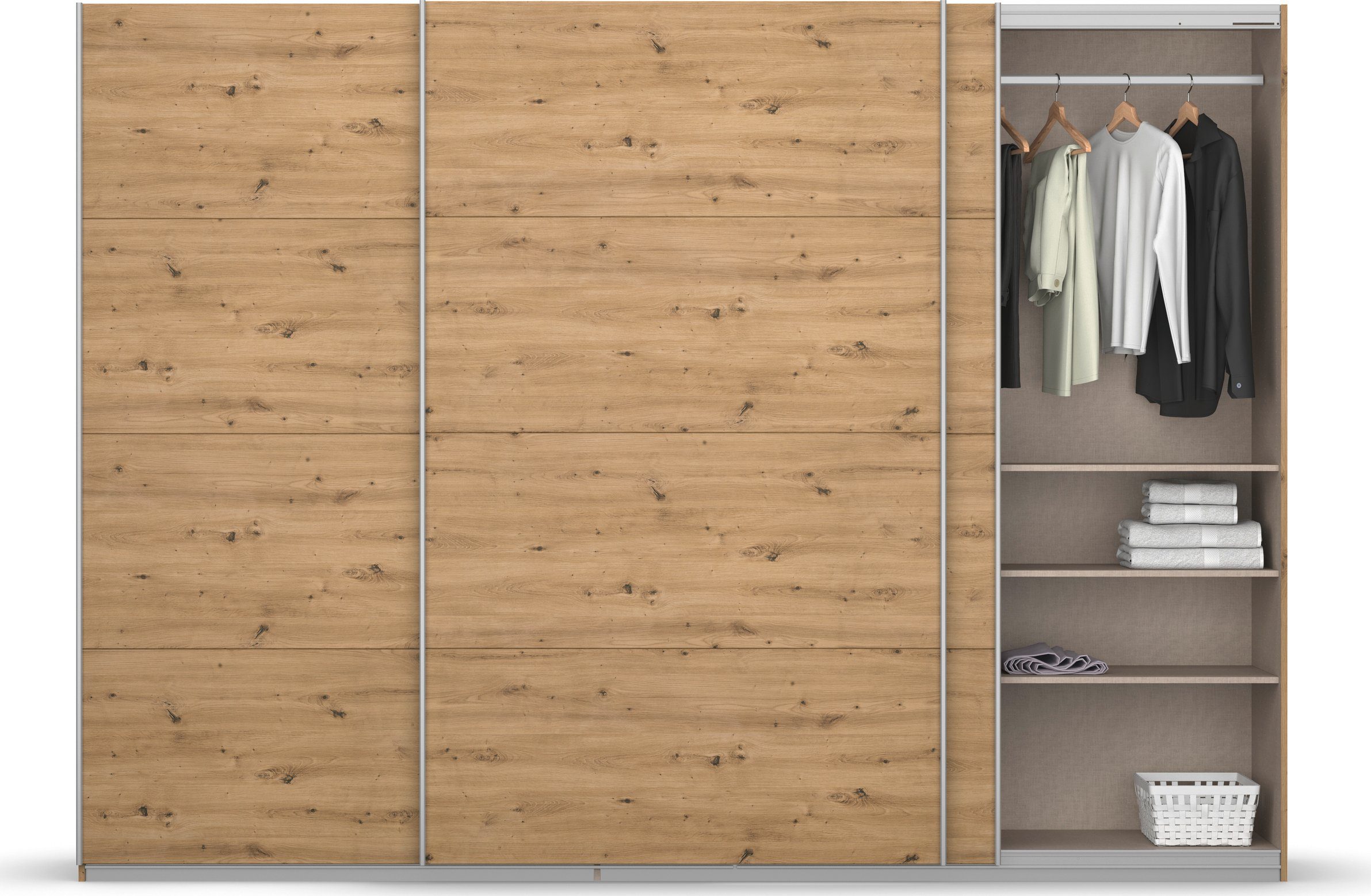 rauch Zweefdeurkast Kledingkast kast garderobe KOLUNA met decor-front inclusief 2 binnenladen en extra legplanken made in germany