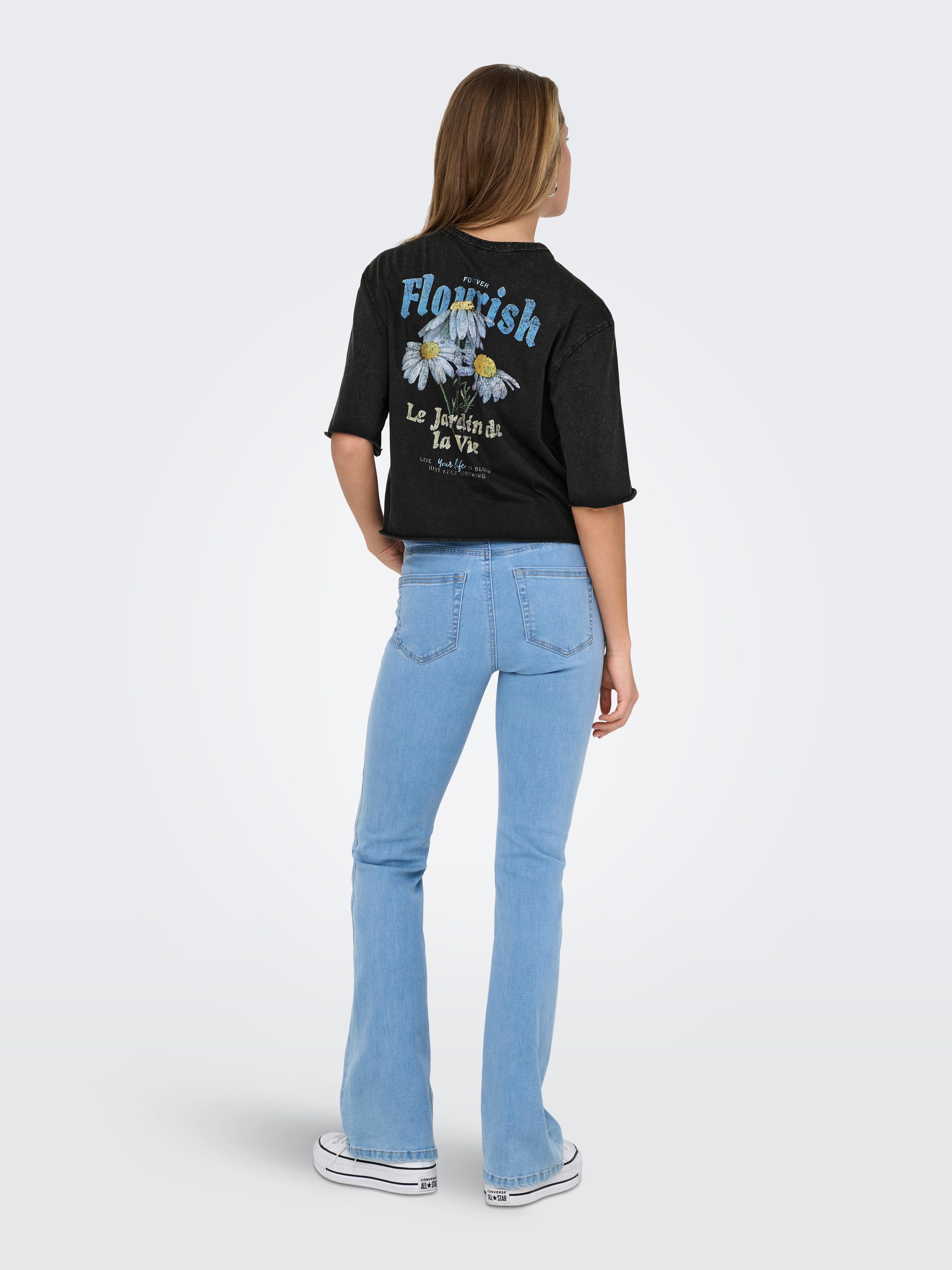 Only Shirt met korte mouwen ONLLUCY LIFE S/S FLOWERS TOP BOX JRS