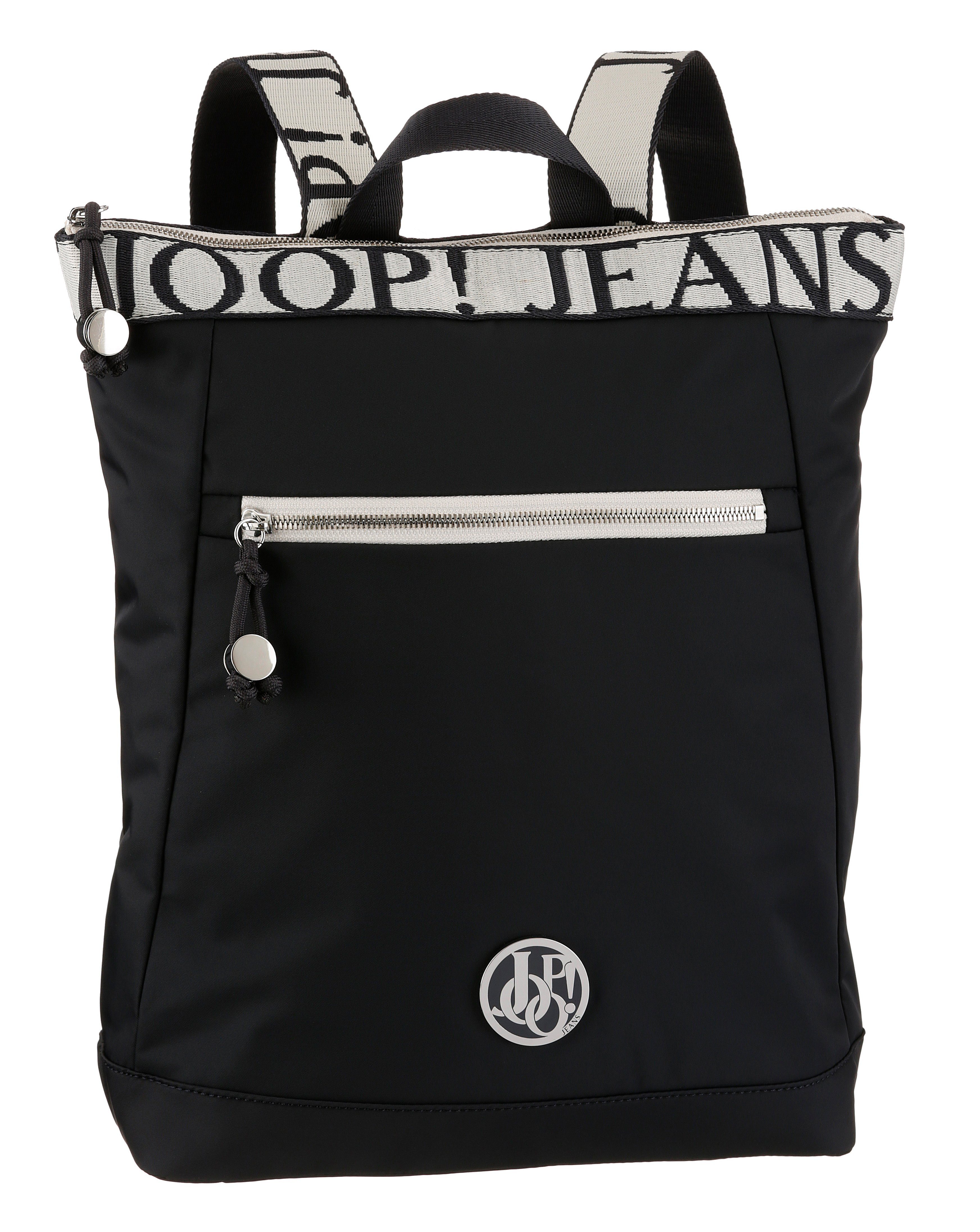 Joop Jeans Rugzak Lietissimo elva backpack lvz Vrijetijdrugzak met logo op de schouderbanden dames rugzakken blauw
