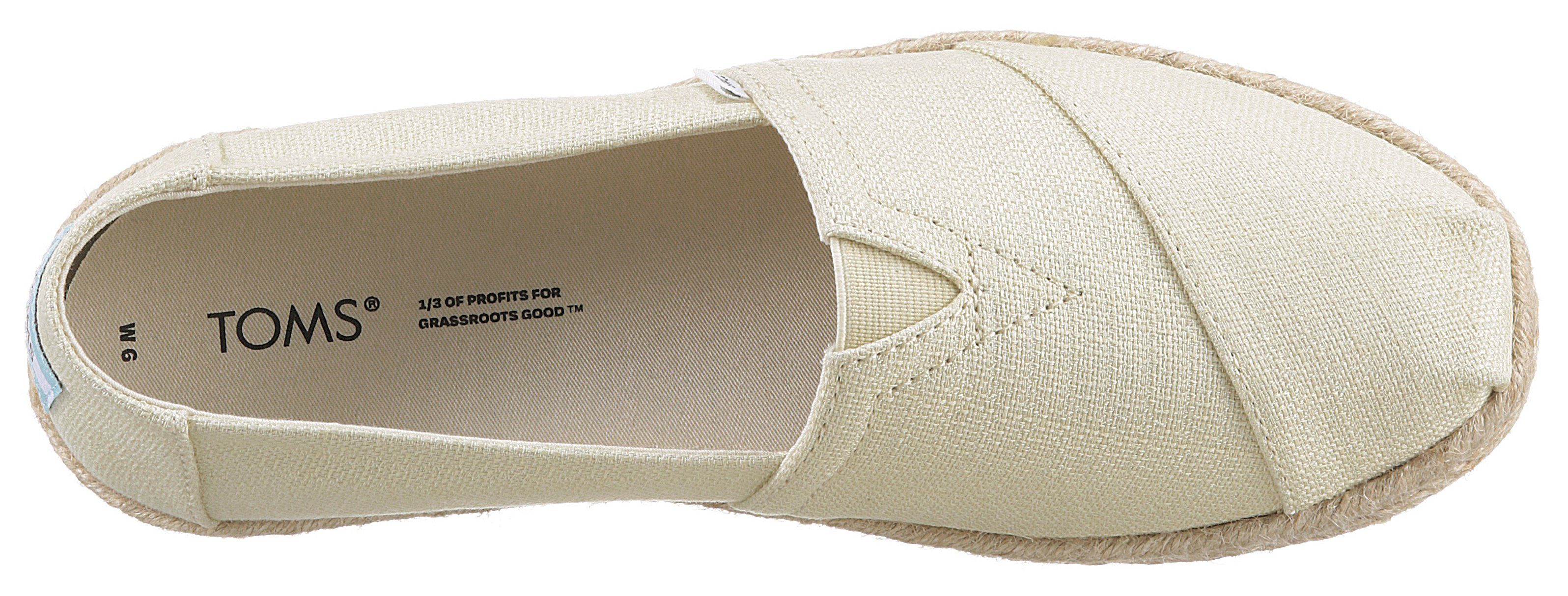 TOMS Espadrilles ALPARGATA ROPE met jute omlijsting, smalle vorm