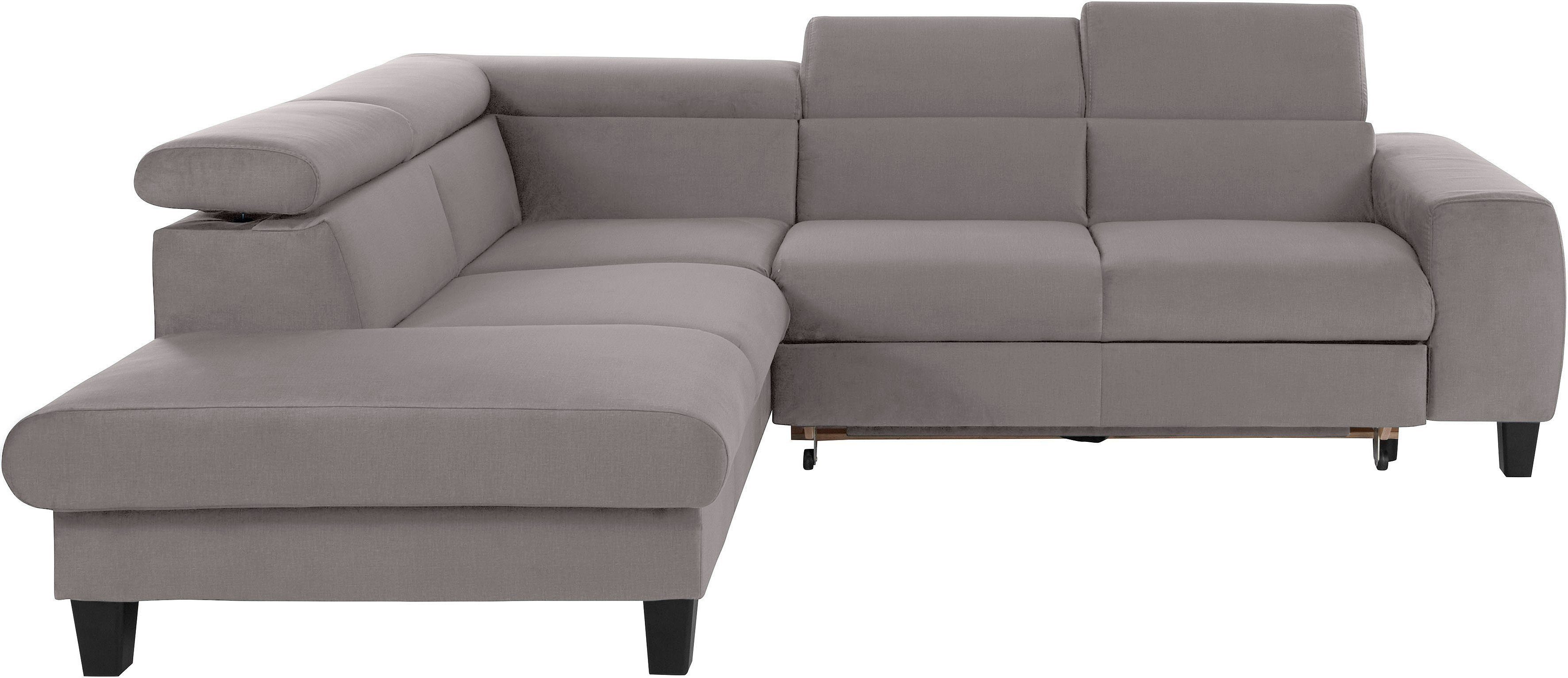 COTTA Zithoek Morven L-vorm Set bestaande uit: hoekbank met hoofdverstelling & hocker (set)