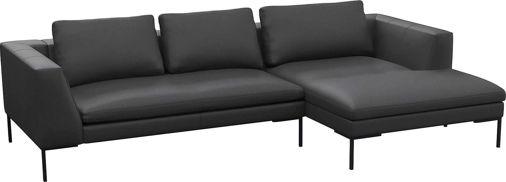 FLEXLUX Hoekbank Loano, geweldige zitcomfort, L-vorm moderne zitbank, vrijstaand, losse kussens, koudschuim in de zitting