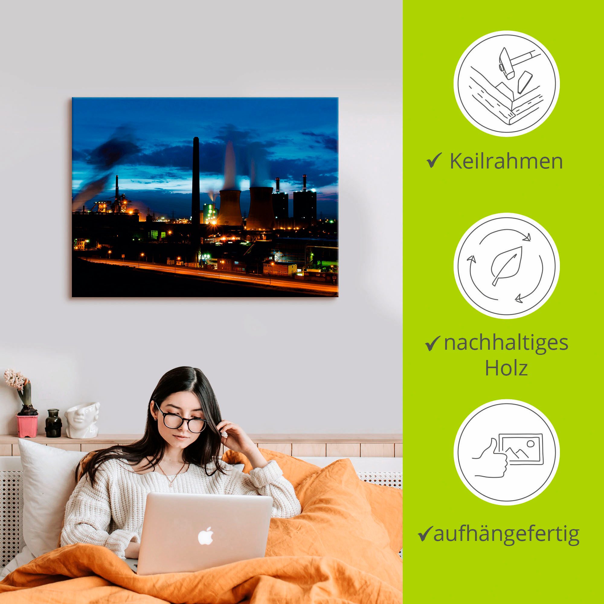 Artland Artprint Duisburg- Dehoga na zonsondergang als artprint op linnen, poster in verschillende formaten maten