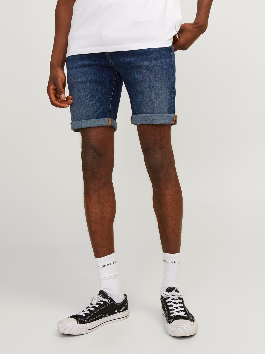 JACK & JONES JEANS INTELLIGENCE regular fit denim short JJIRICK JJFOX blue denim