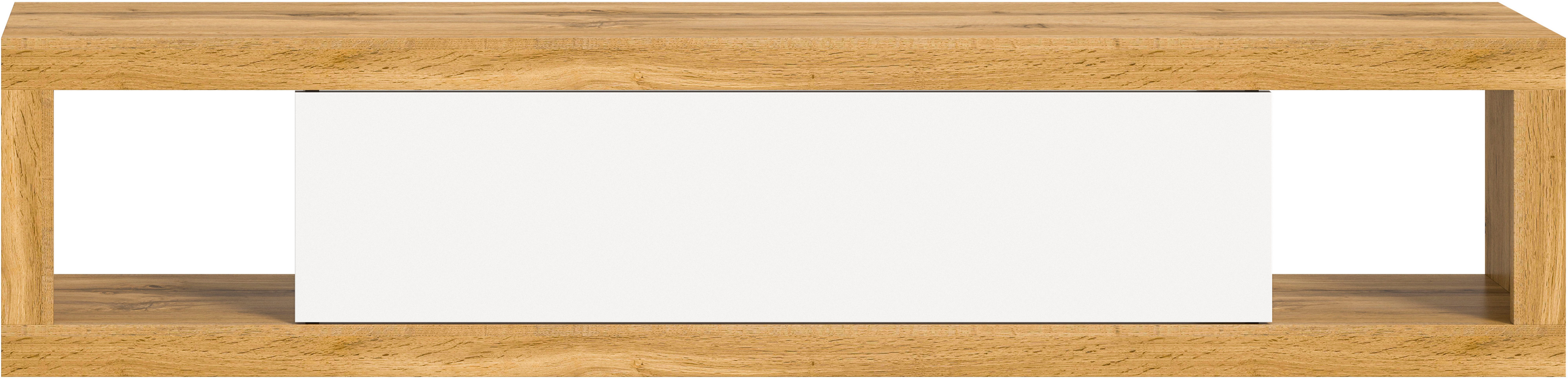 INOSIGN Tv-meubel Trinity, Breedte 180 cm, staand en hangend, 1 klep, 2 open vakken, greeploze fronten, tv-meubel, tv-kast, hangkast