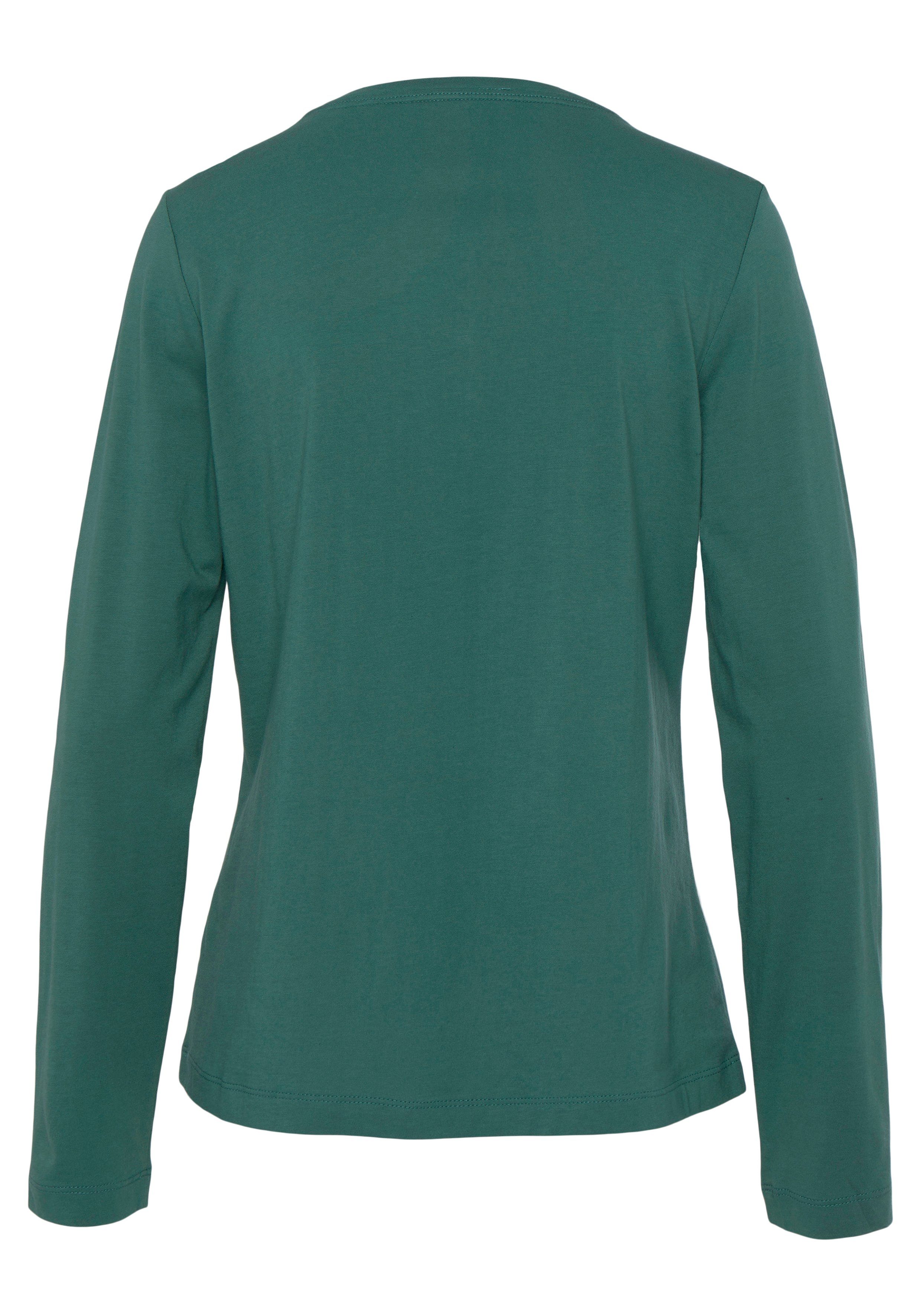 Vivance Dreams Pyjama top met fluwelen knoopsluiting
