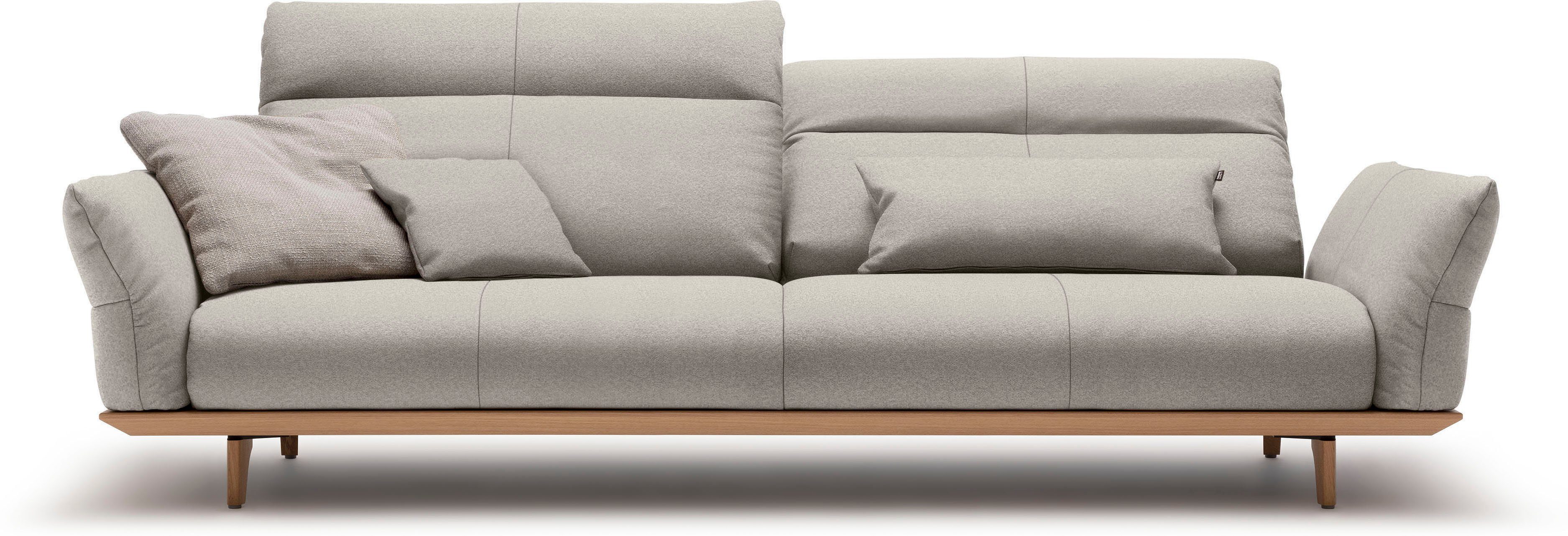huelsta sofa 4-zitsbank hs.460 onderstel in eiken, poten in natuurlijk eiken, breedte 248 cm grijs
