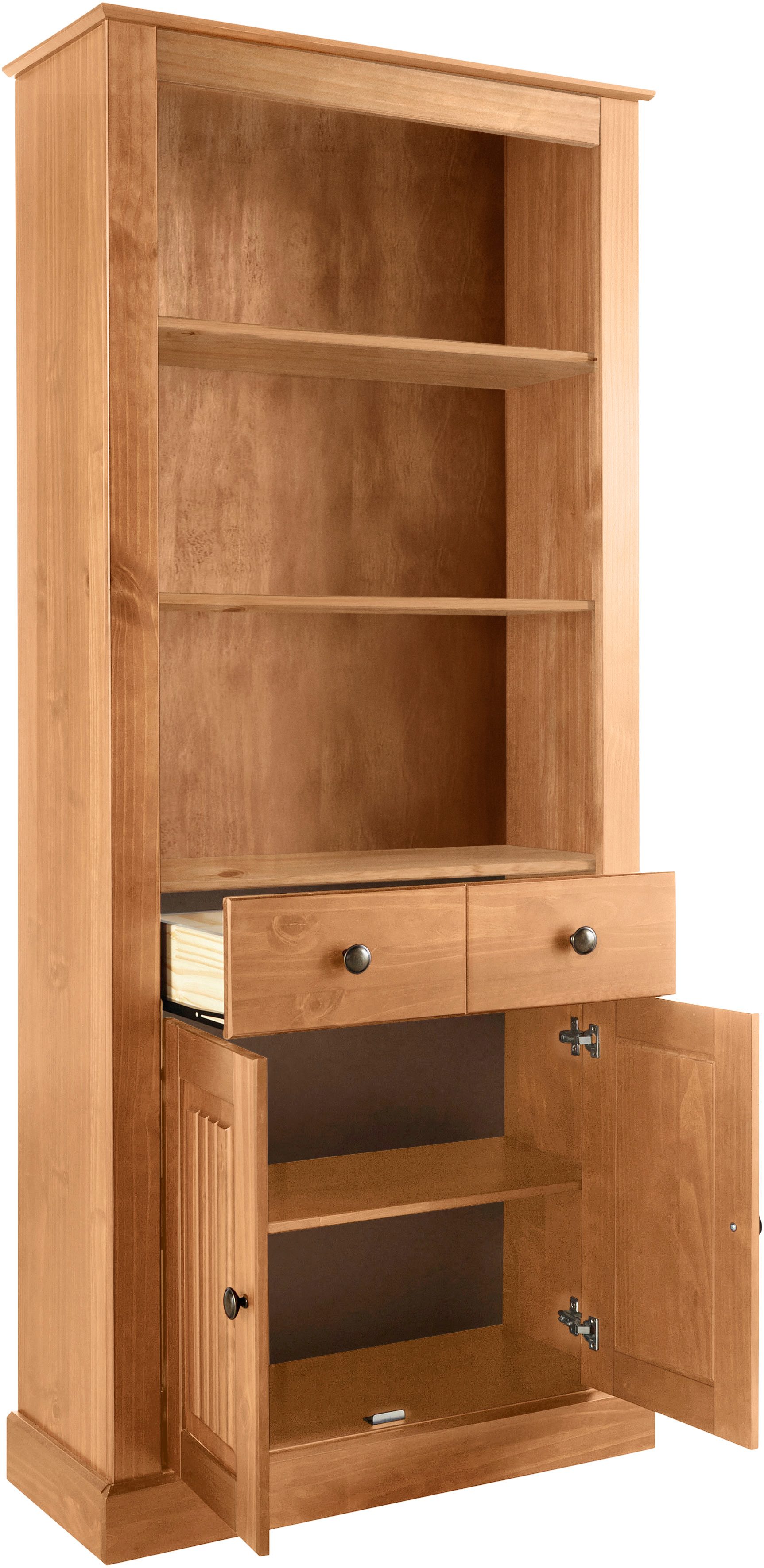 Home affaire Boekenkast Liotta met 3 verstelbare planken, 1 lade, massief grenen