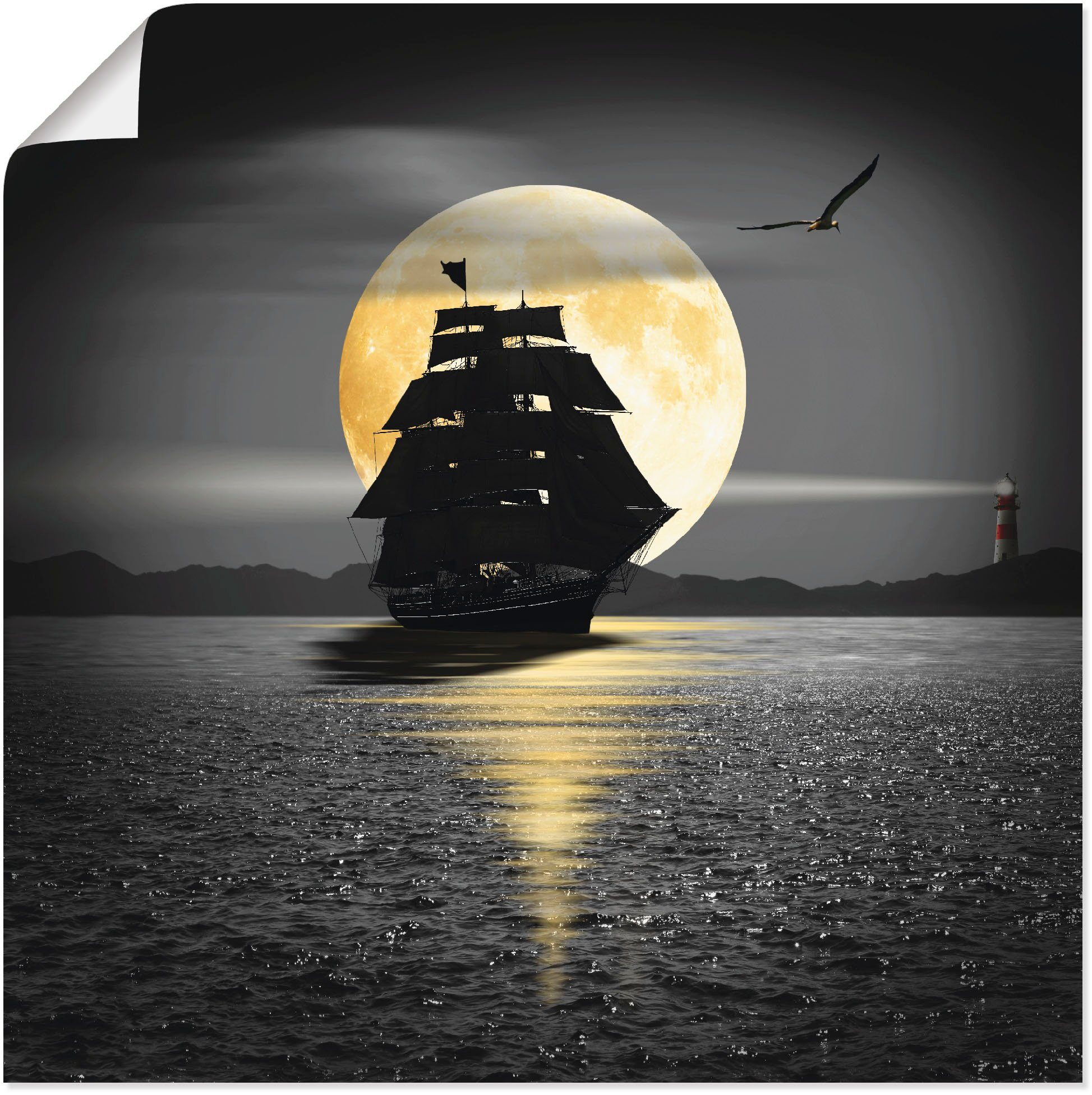 Artland artprint Ein Schiff mit schwarzen Segeln