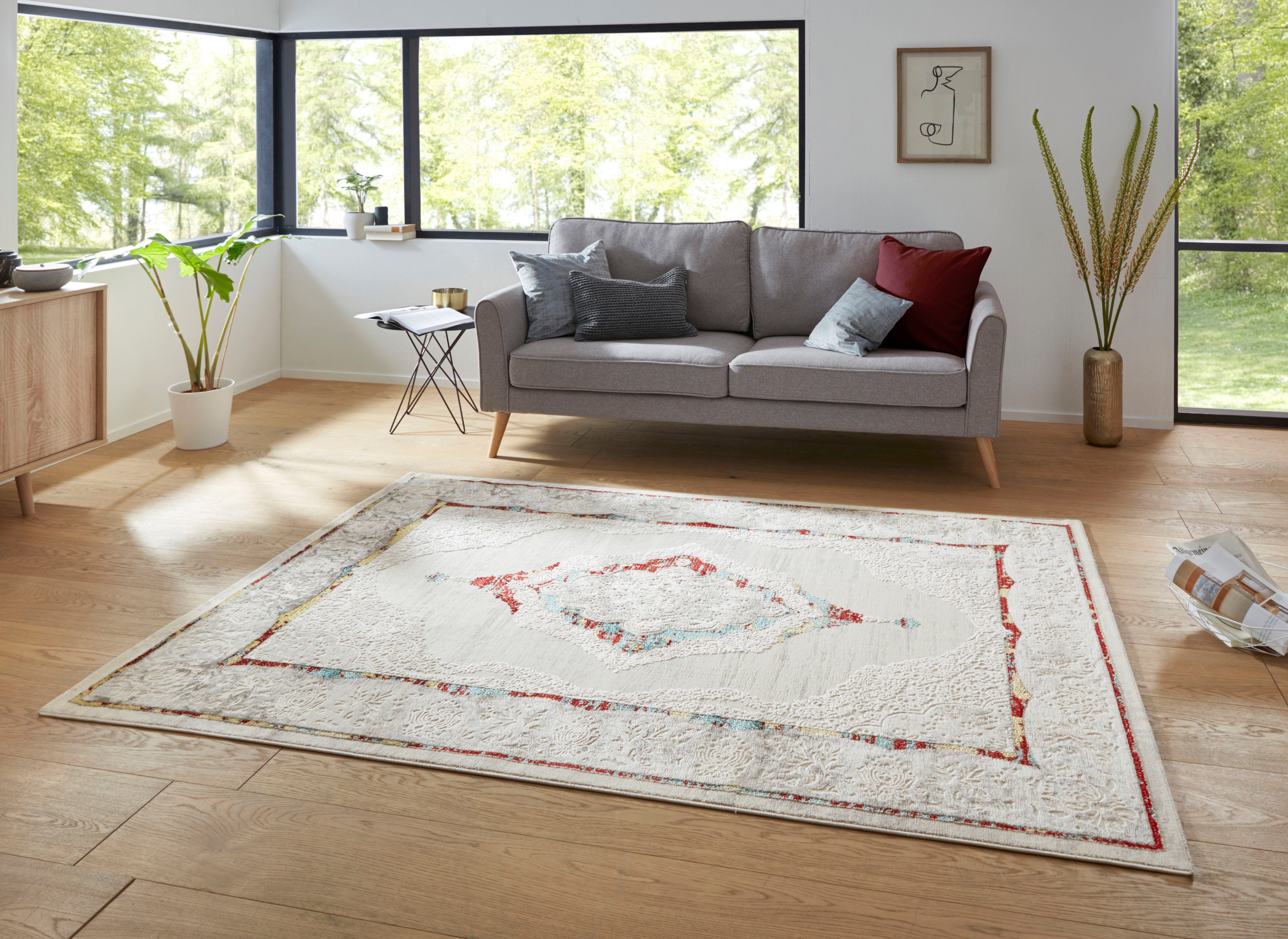 HANSE Home Vloerkleed Alba Korte pool, oriënt design, lichte glans, gesneden reliëfpatroon 3D- look