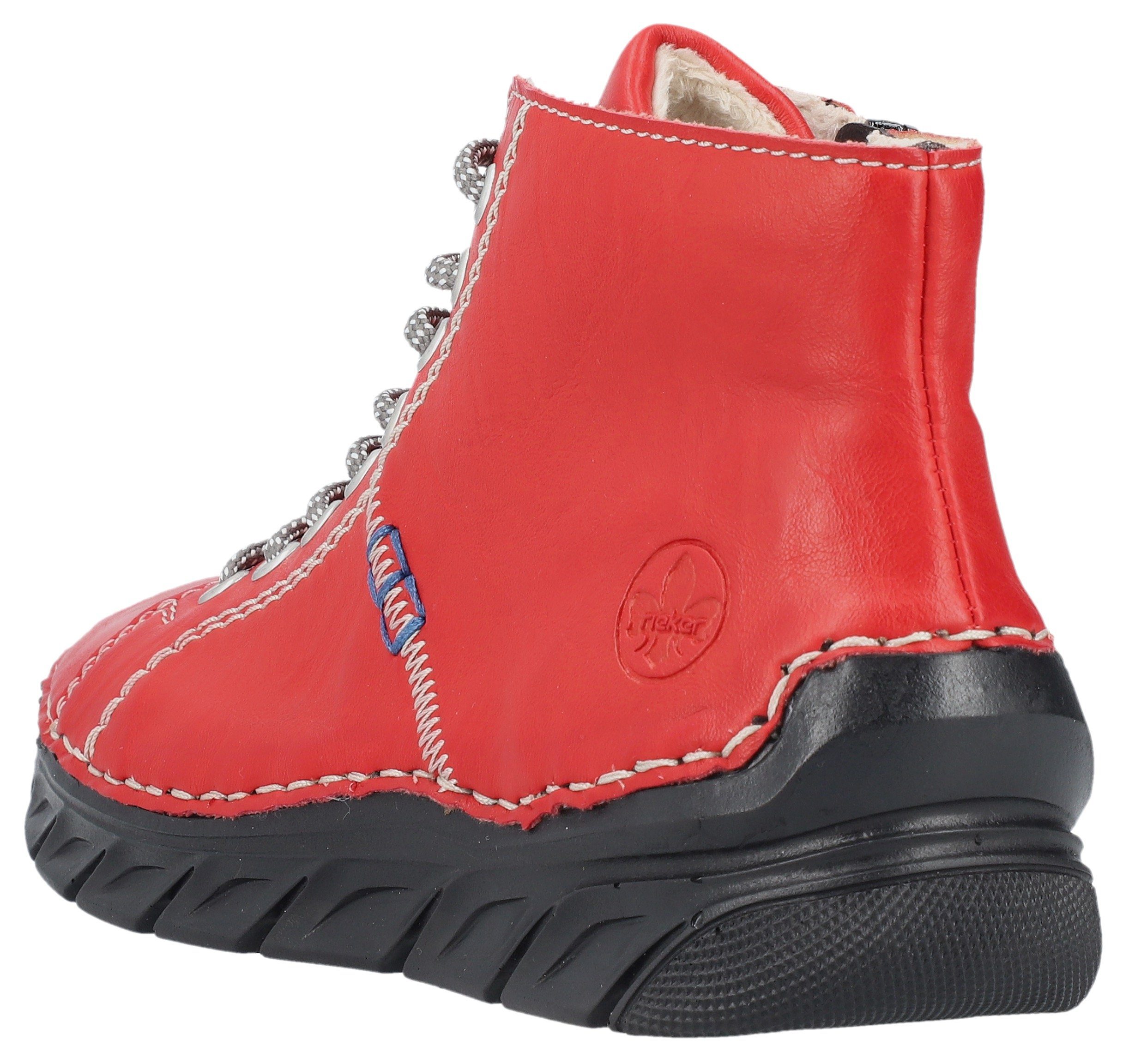 Rieker Hoge veterschoenen , veterschoen, high top sneaker, veterschoen met contraststiksel