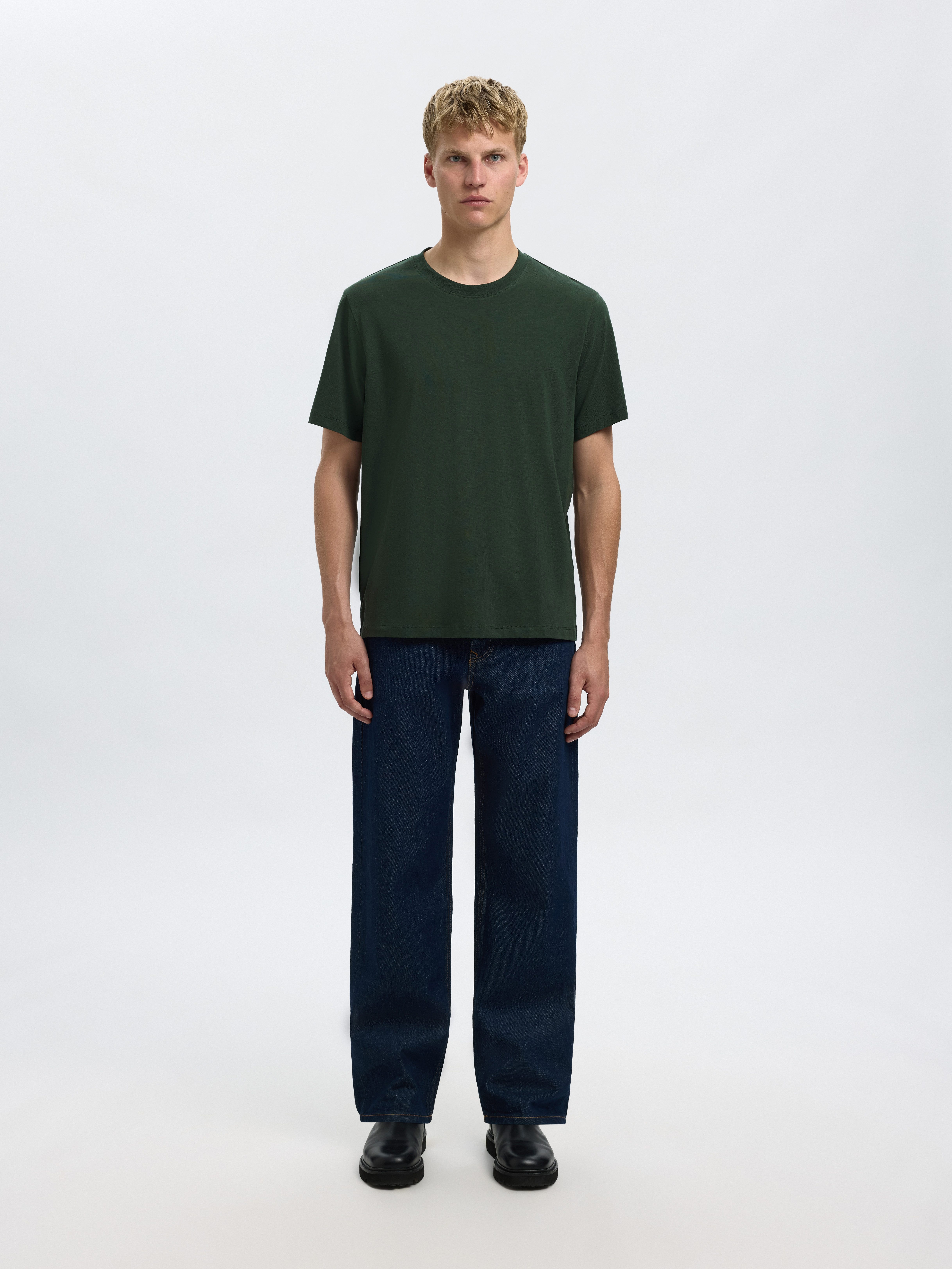 SELECTED HOMME Shirt met ronde hals SLHASPEN SS O-NECK TEE NOOS