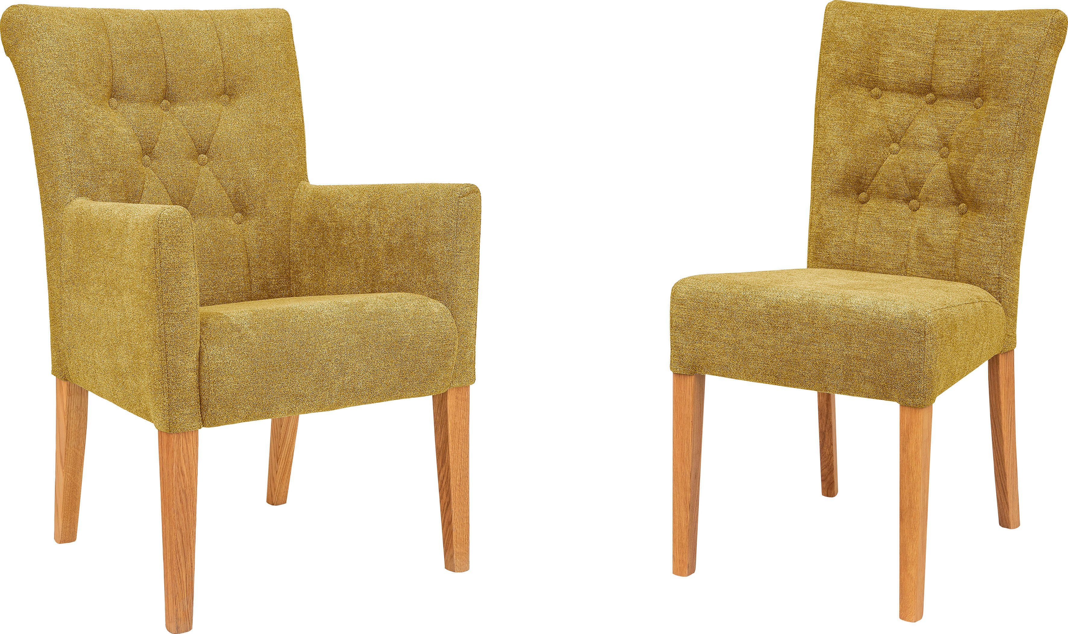 Home affaire Stoel Queen Eetkamerstoel met capitonnage, set van 2, 4 of 6