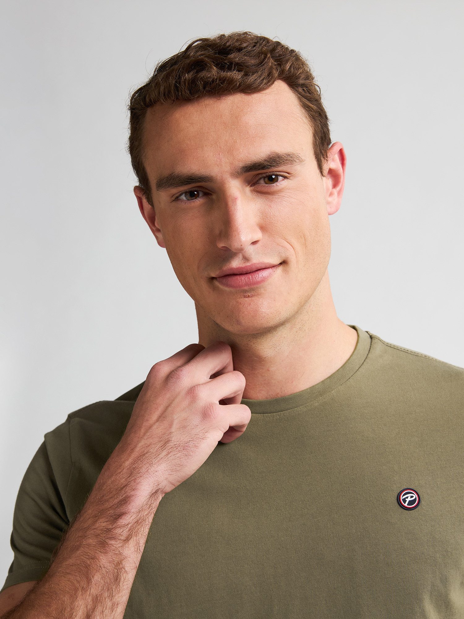 Petrol Industries Shirt met ronde hals met geborduurd logo