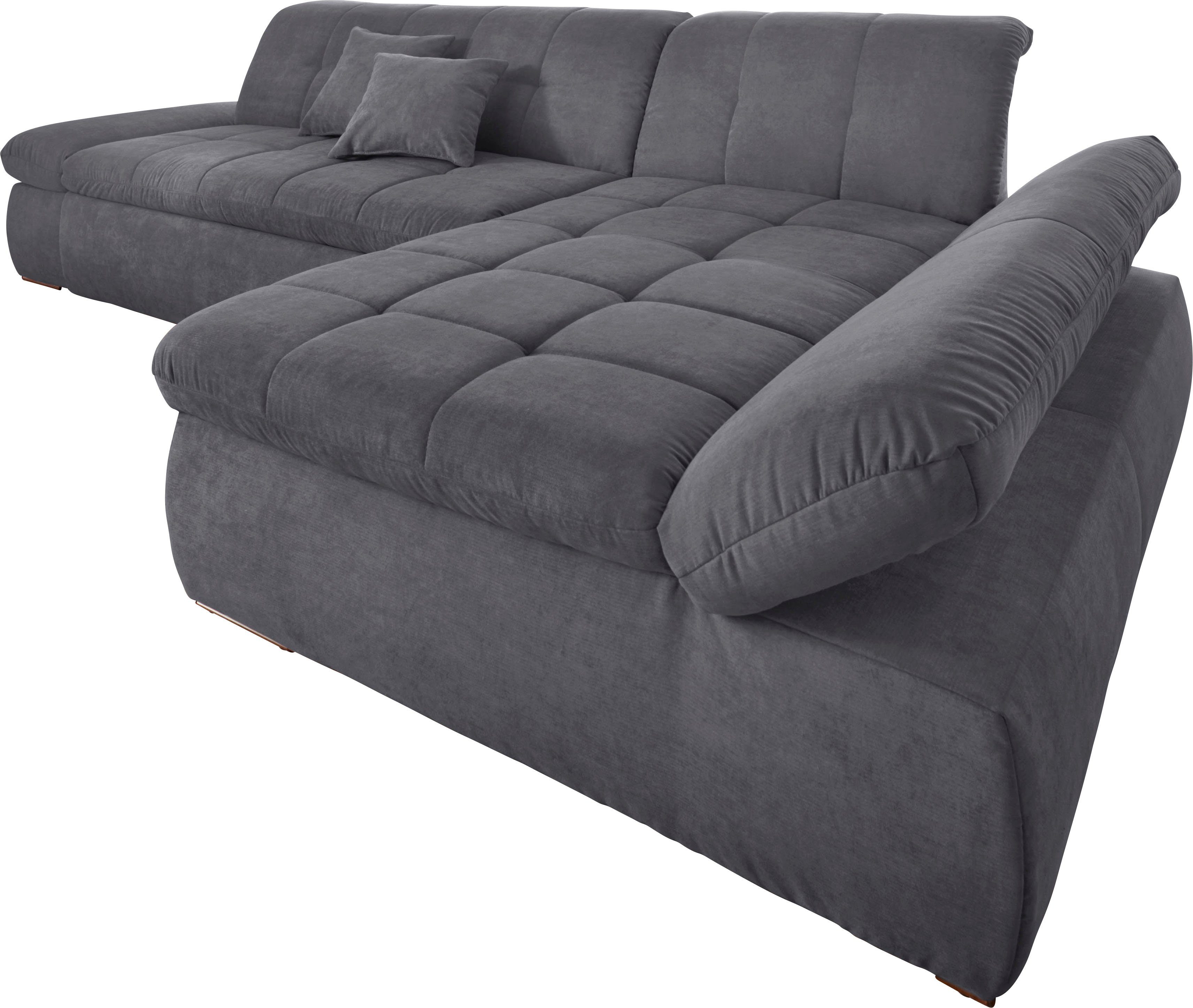 DOMO collection Hoekbank NMoric XXL, B/D/H: 300/172/80cm, L-vorm naar keuze met slaapfunctie en verstelbare armleuning