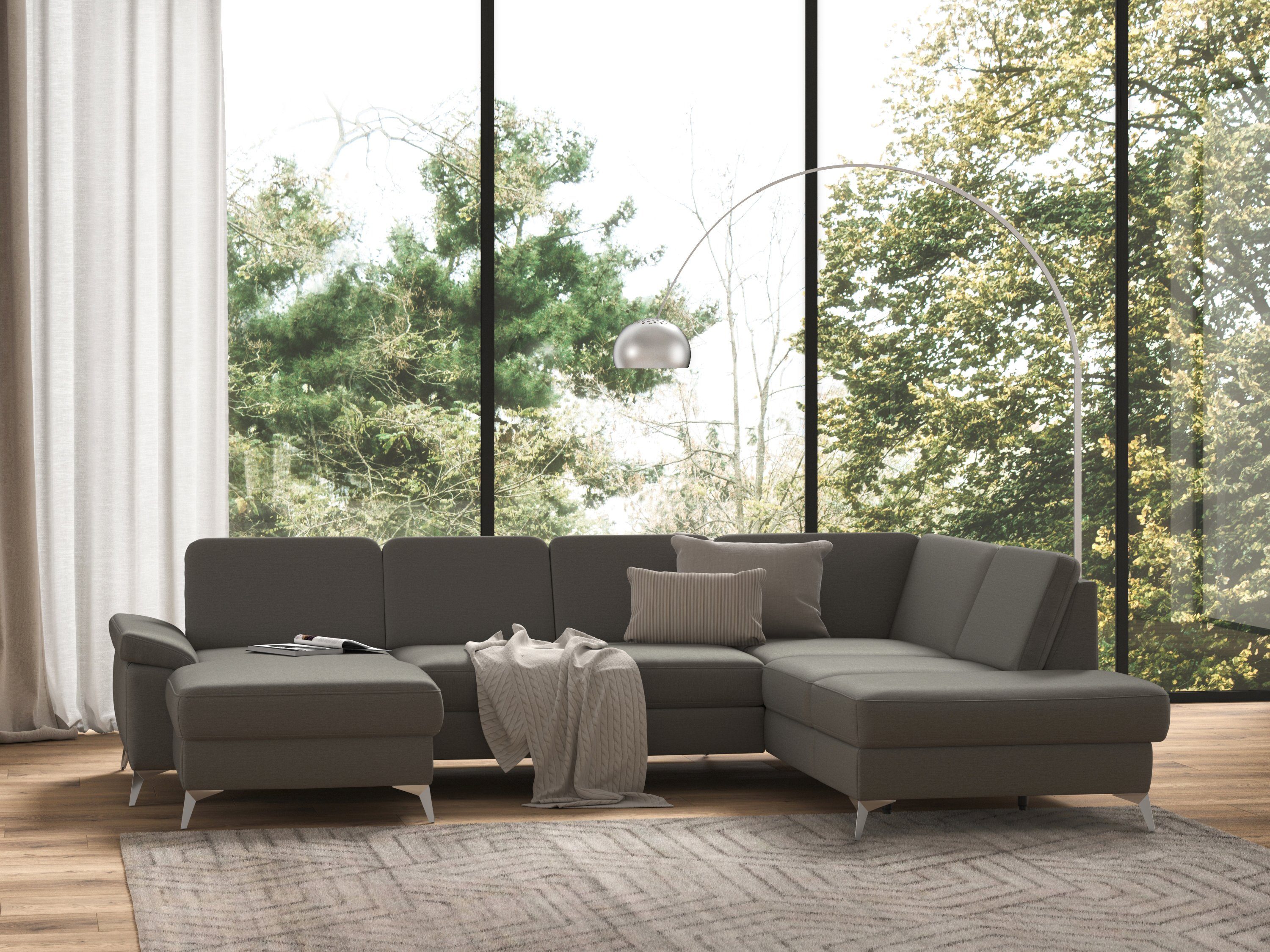 sit&more Zithoek Padua U-model inclusief zitdiepteverstelling, armleuning en binnenvering