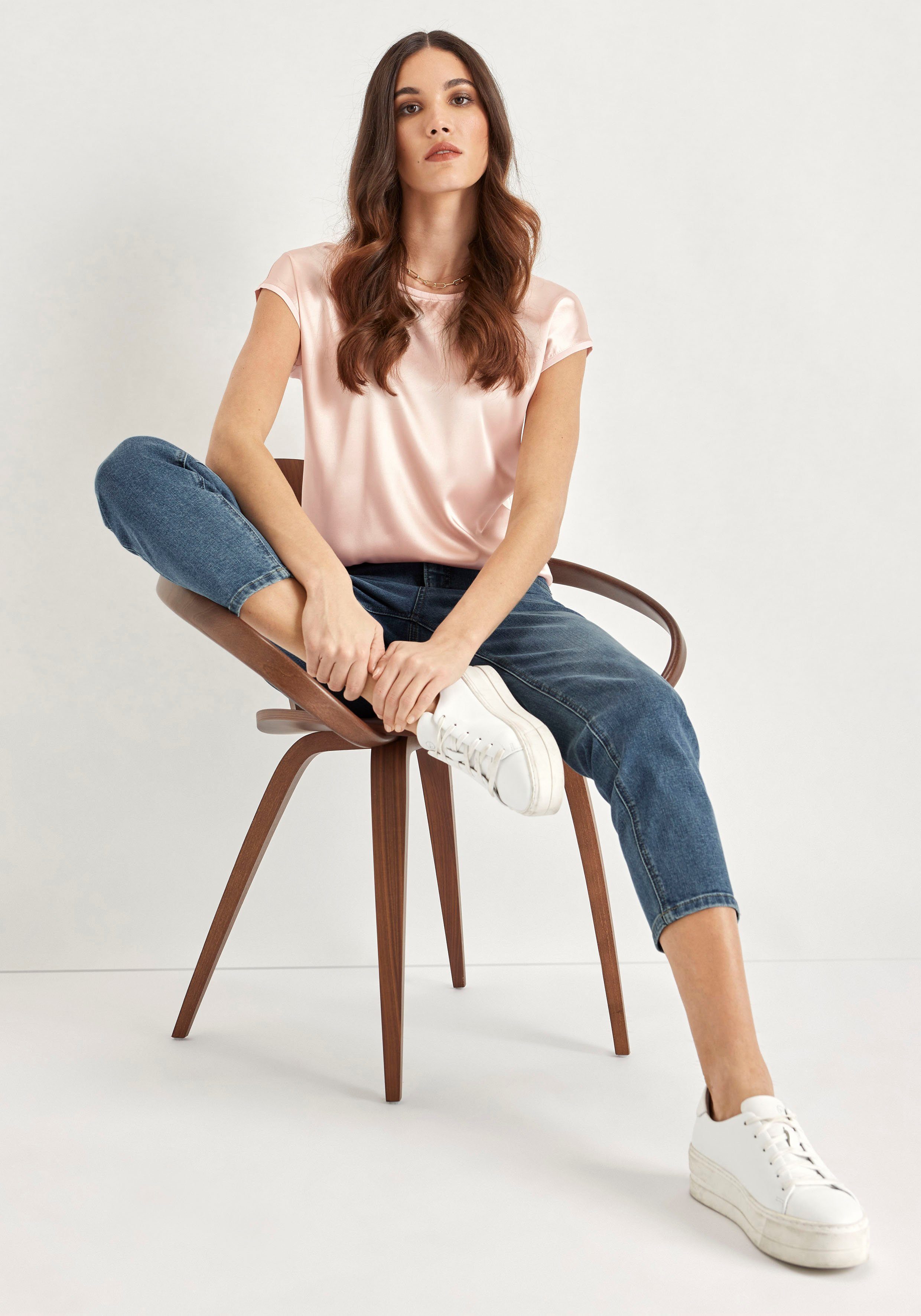 HECHTER PARIS Mom jeans hoge taille, enkel-vrij, met riemlussen
