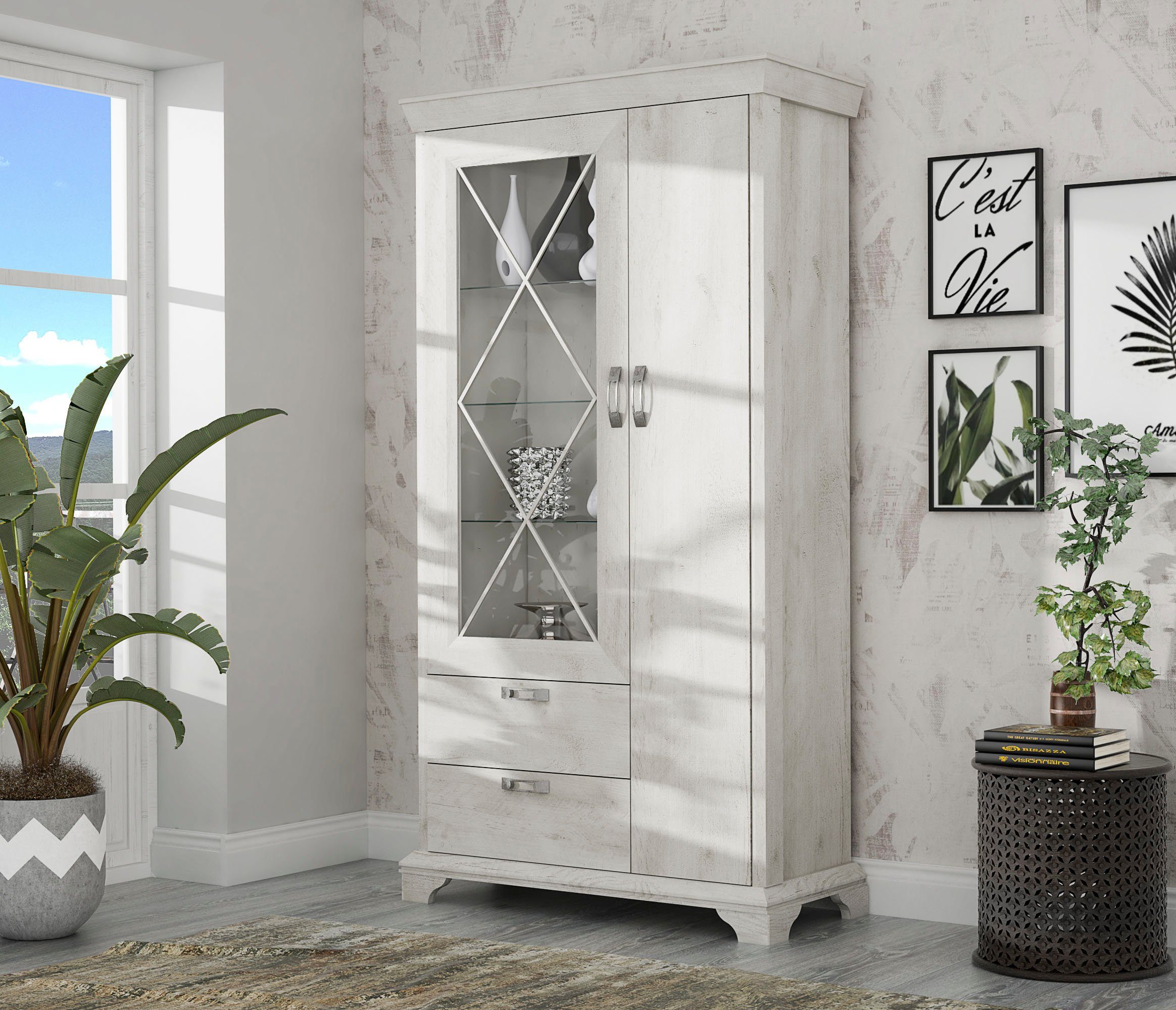 FORTE Vitrinekast Kashmir Breedte 113 cm