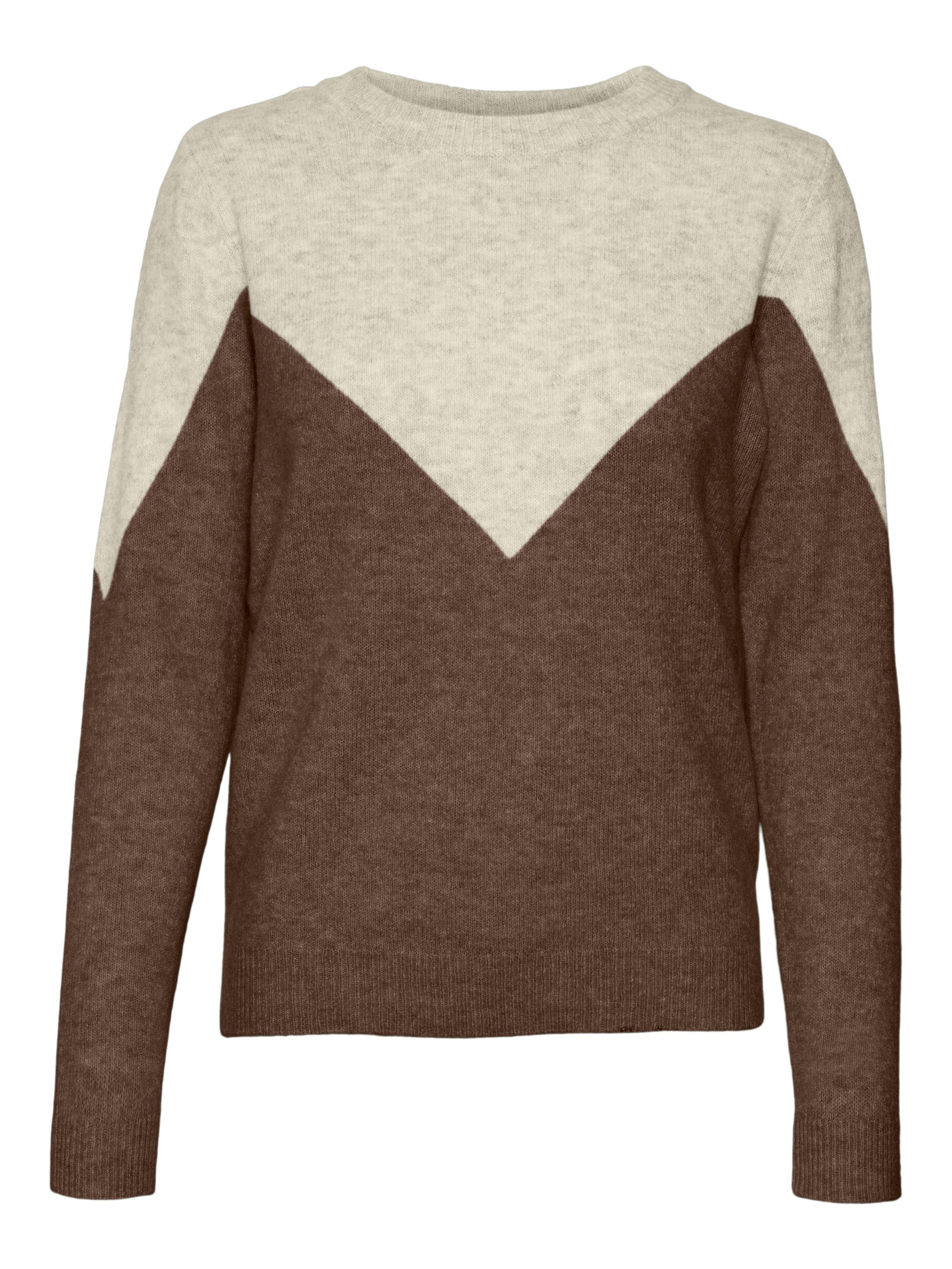 Vero Moda Gebreide trui VMPLAZA LS BLOCK PULLOVER GA BOO