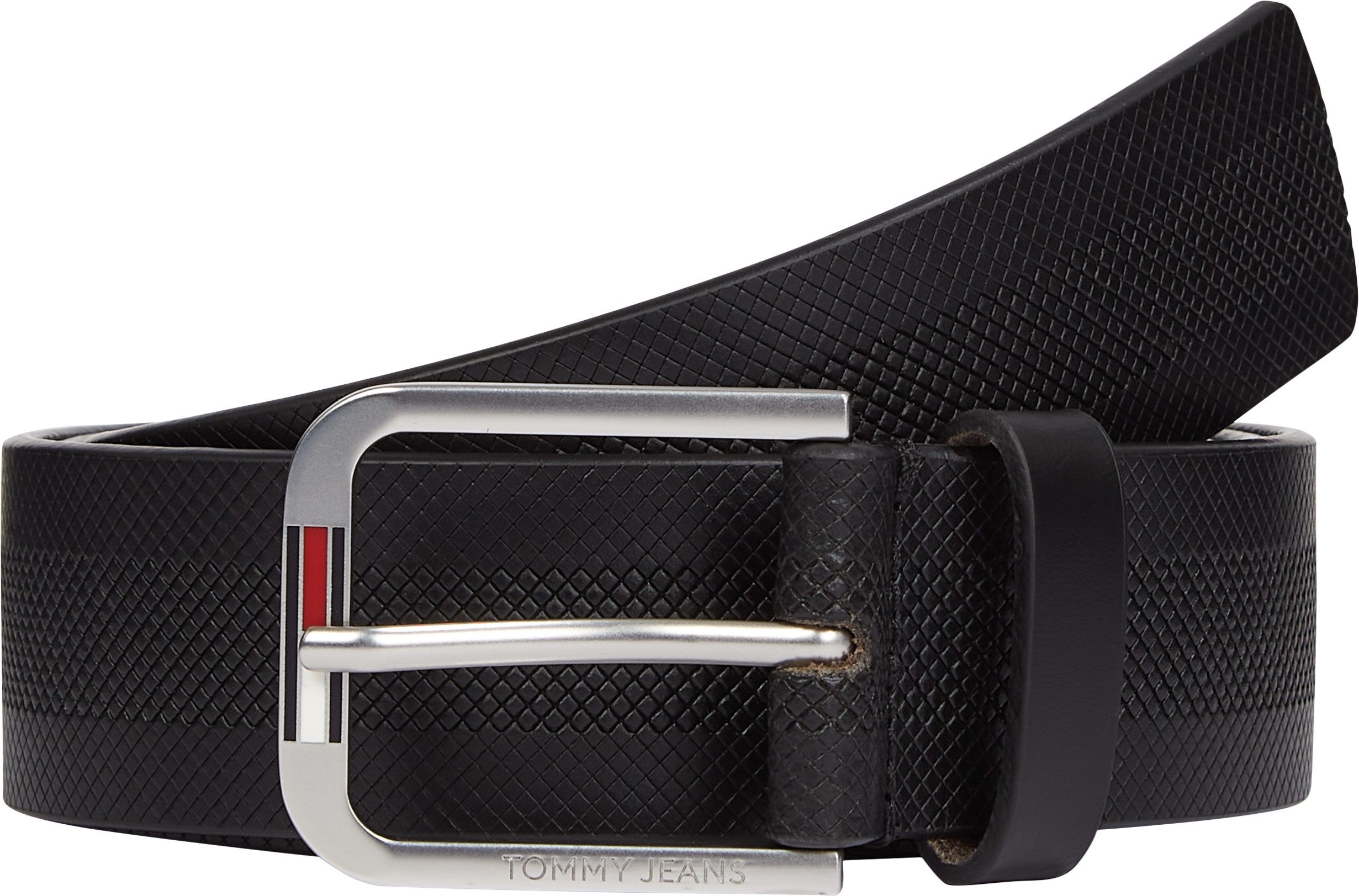 TOMMY JEANS Leren riem TJM AUSTIN 3.5 Eenvoudige pin sluiting met logo, zachte haptiek