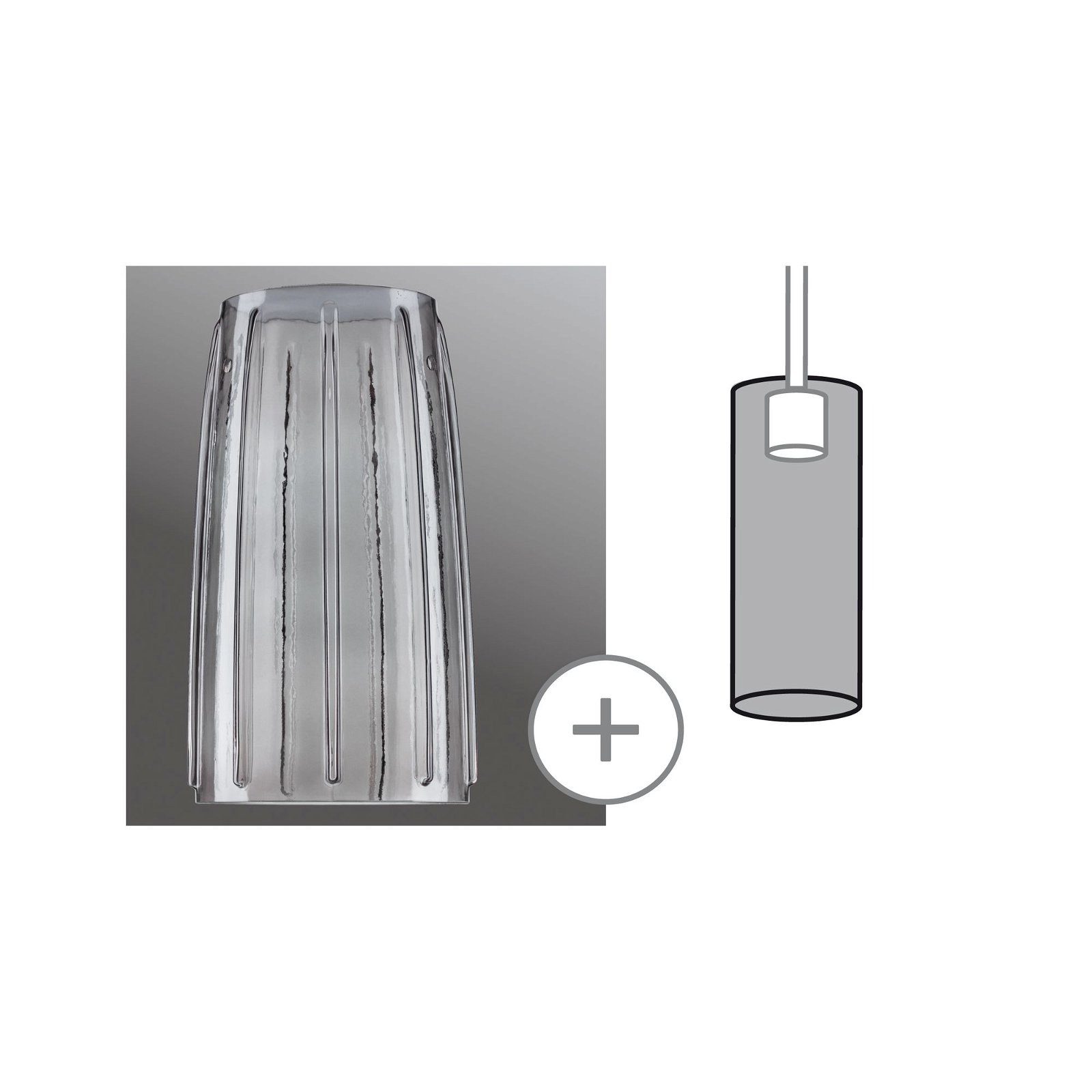 Paulmann Railsysteem sets URail Scherm Drio 2Easy 152mm Rookglas (1-delig)