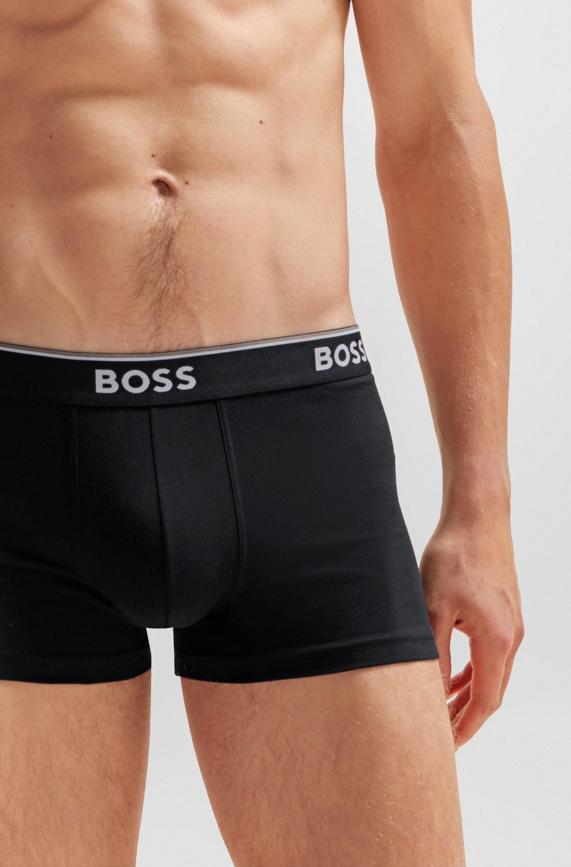 BOSS Boxershort TRUNK 3 PACK met boss opdruk op de tailleband (3 stuks)