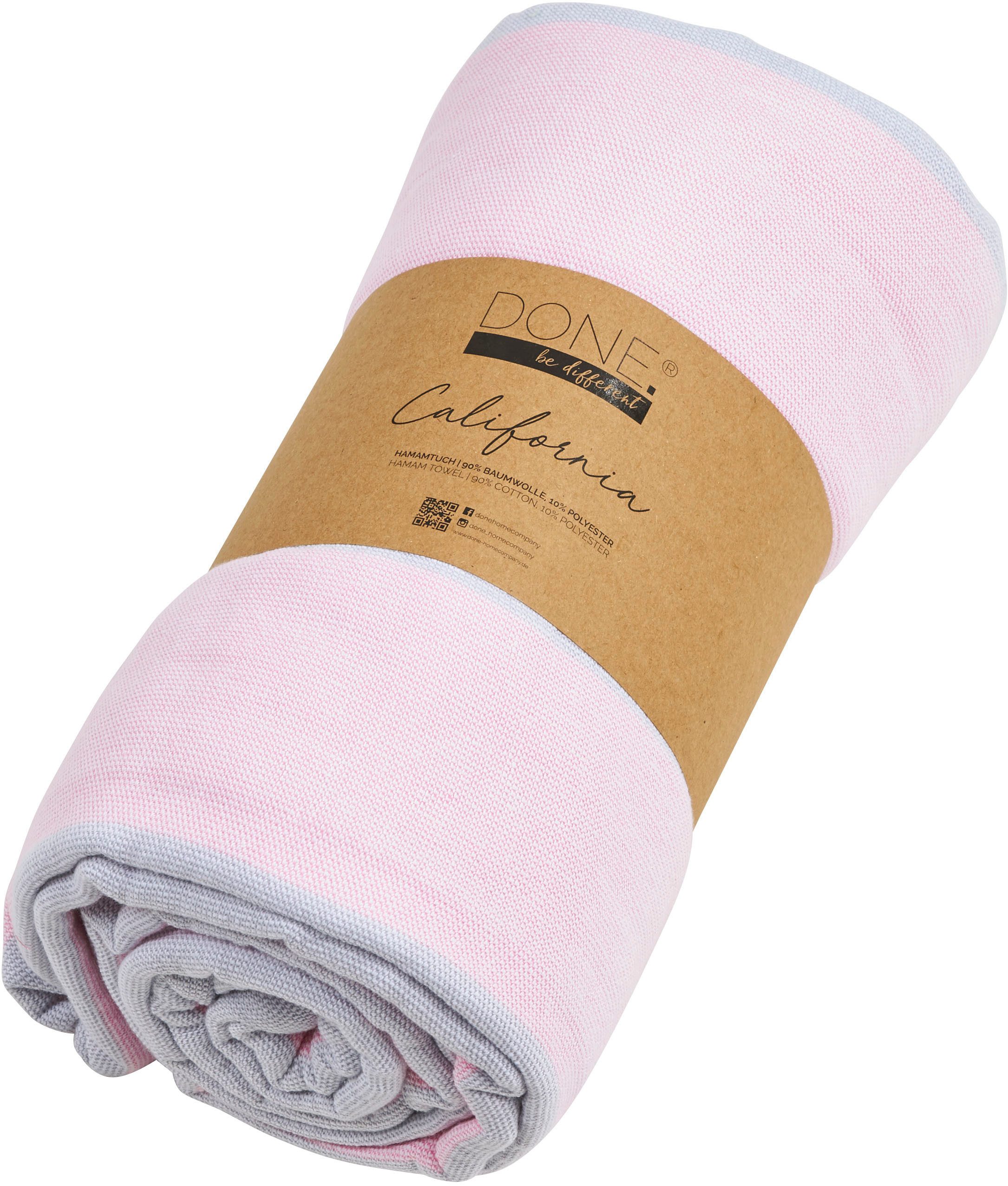 done.® Hamamdoek California Strandhanddoek met opvallende, gekleurde strepen (1 stuk)