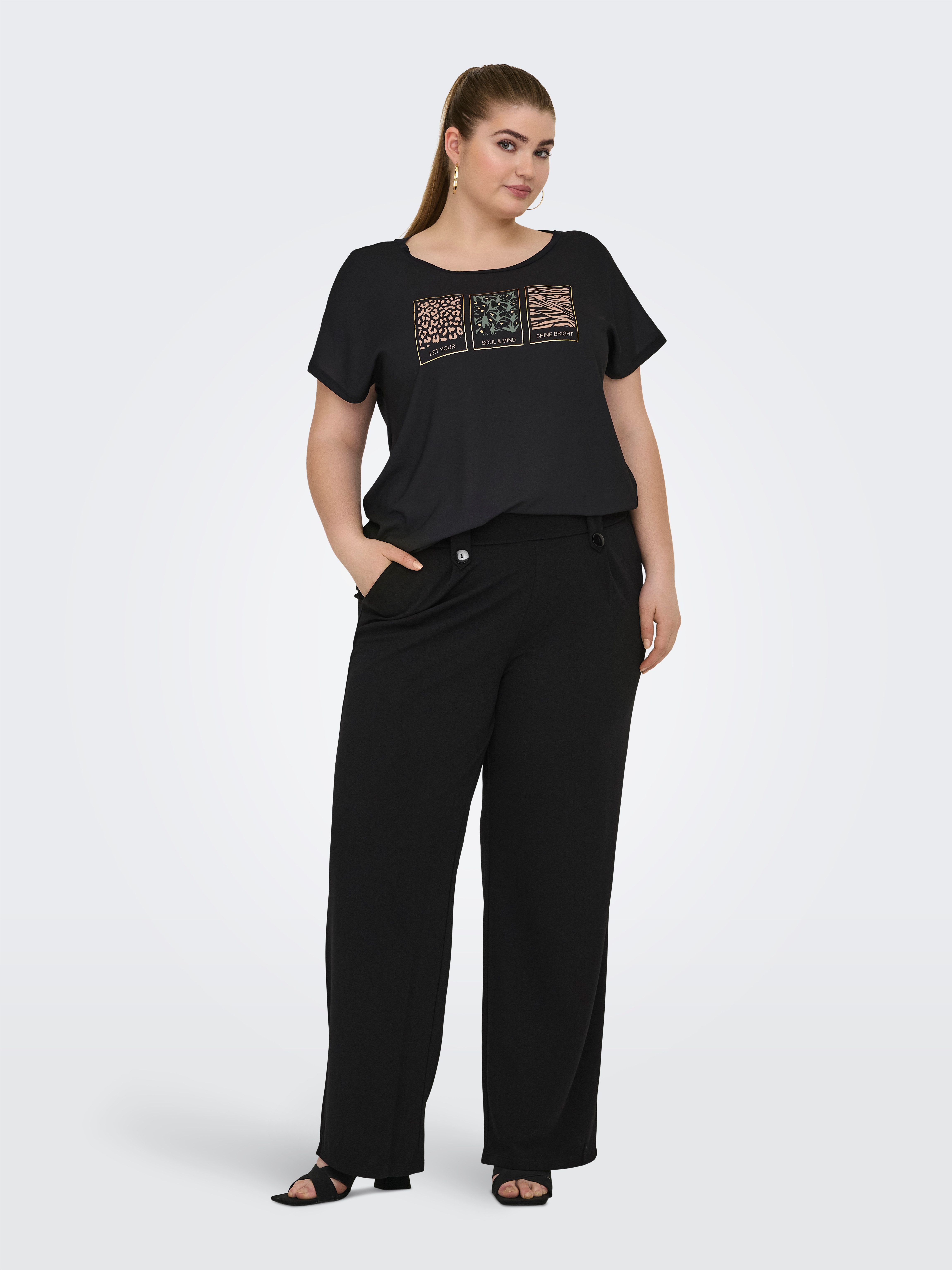 ONLY CARMAKOMA Jerseybroek CARSANIA BUTTON PANT JRS PNT NOOS