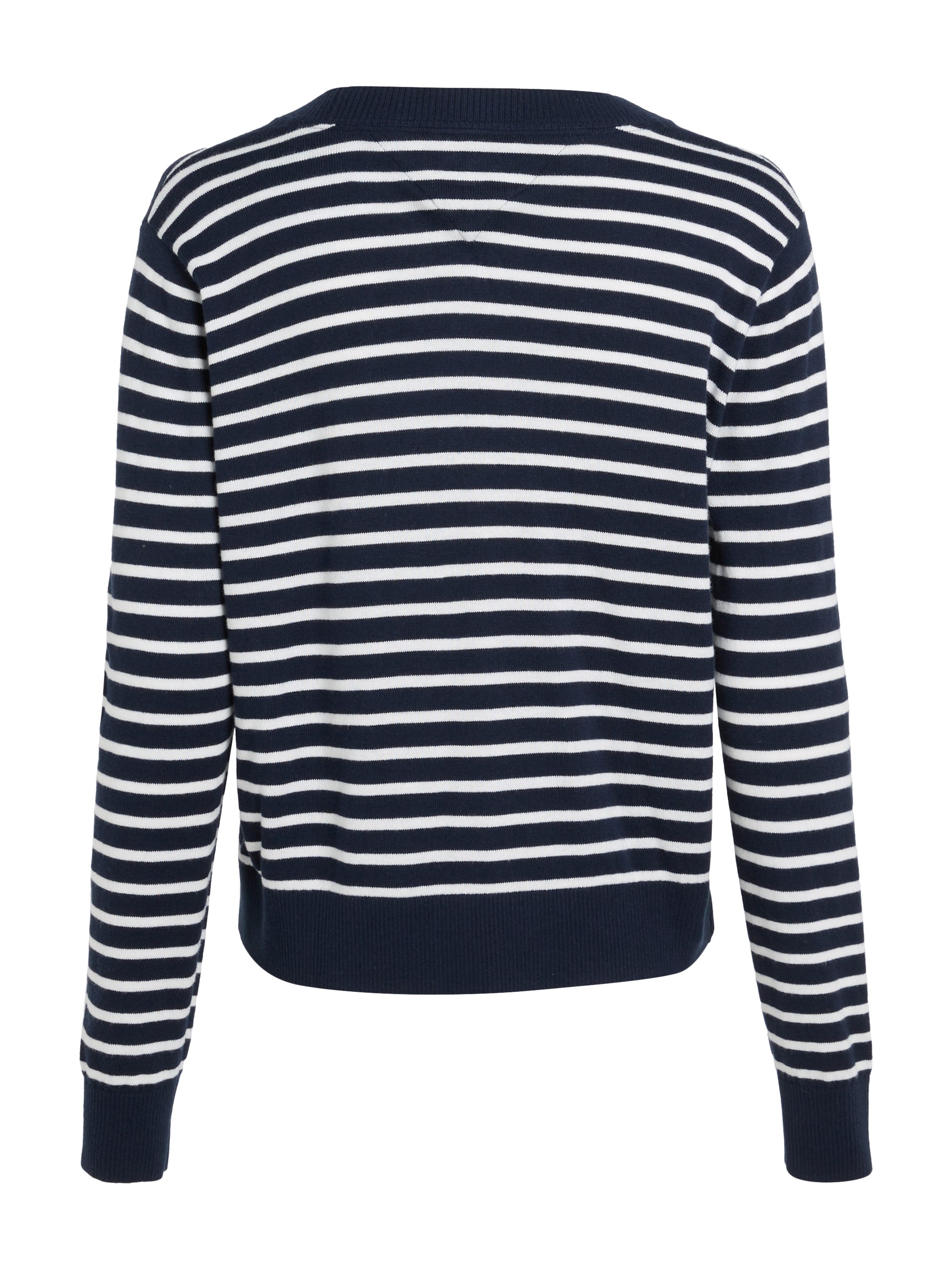 Tommy Jeans Curve Trui met V-hals TJW ESSENTIAL VNECK SWEATER EXT in grote maten, v-hals, met viscose