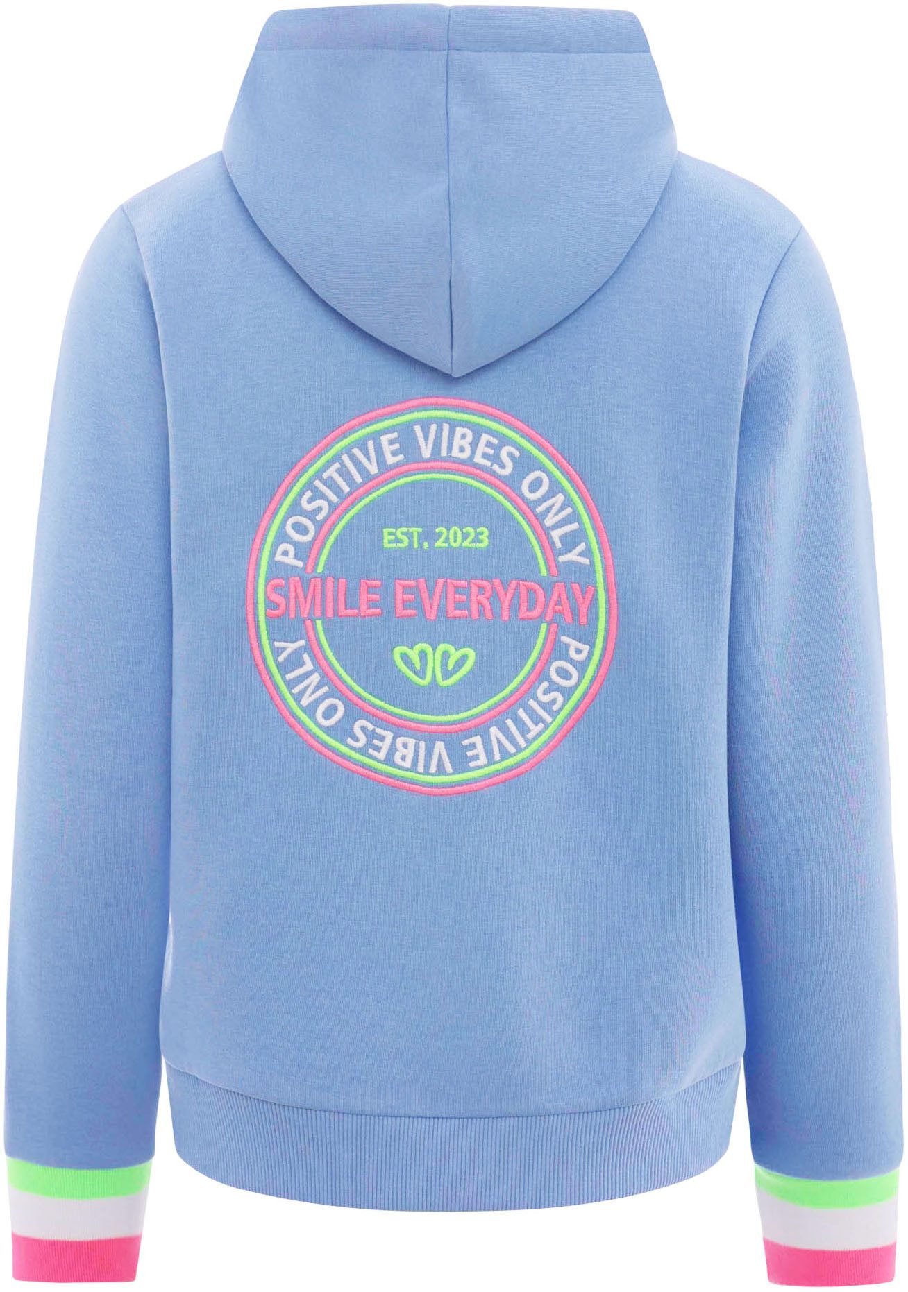 Zwillingsherz Sweatvest met capuchon, rugprint, detailprint aan de voorkant