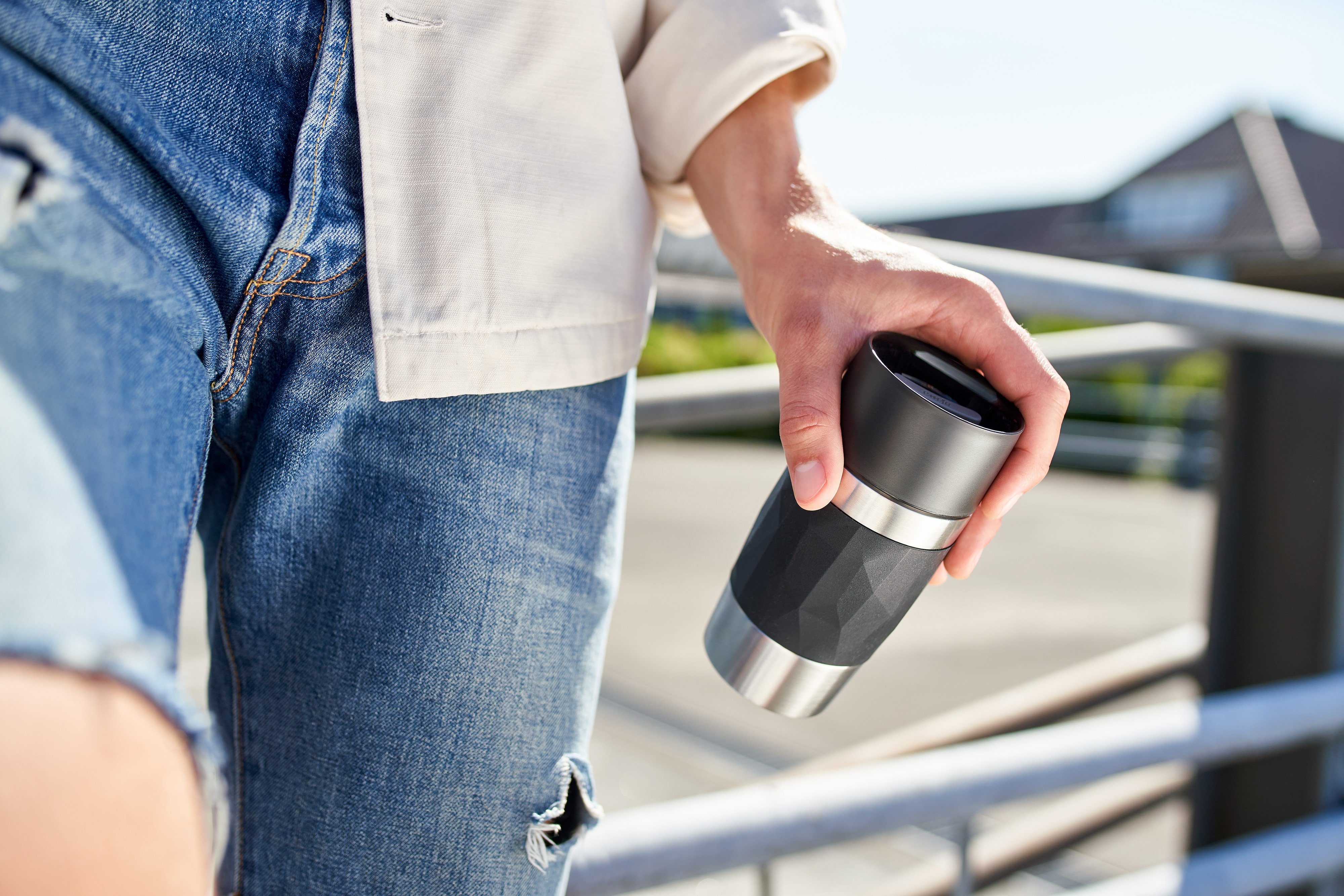 Emsa Thermosbeker Travel Mug Compact 0,3l, roestvrij staal, 3u warm/6u koud, 360° drinkopening, vaatwasmachinebestendig